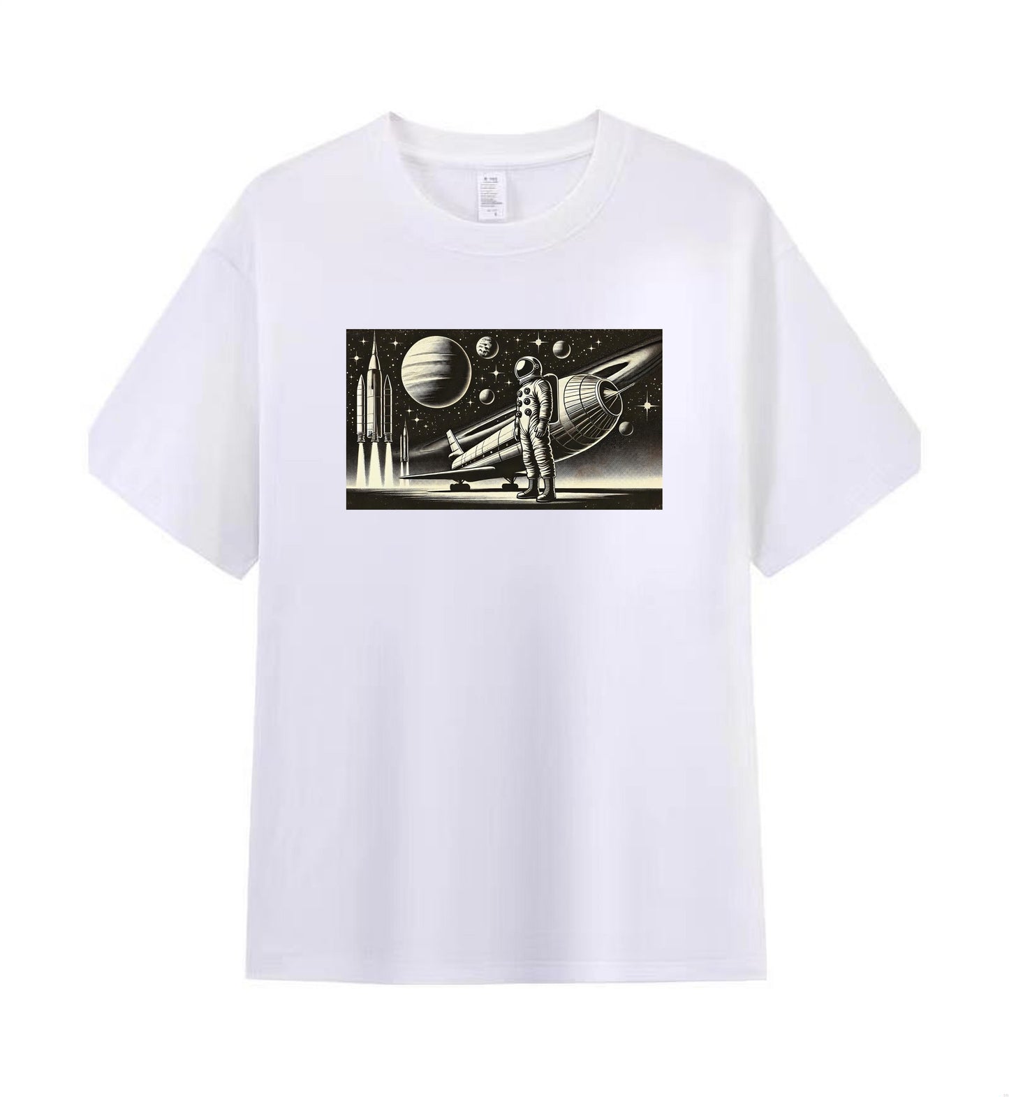 Retro Astronaut Space Mission Men's Cotton Tee