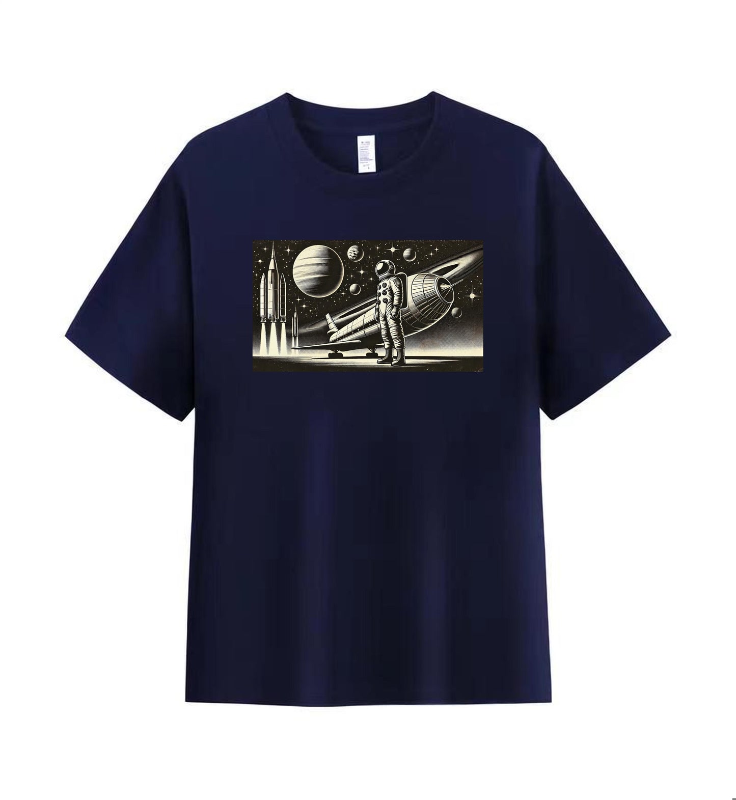 Retro Astronaut Space Mission Men's Cotton Tee