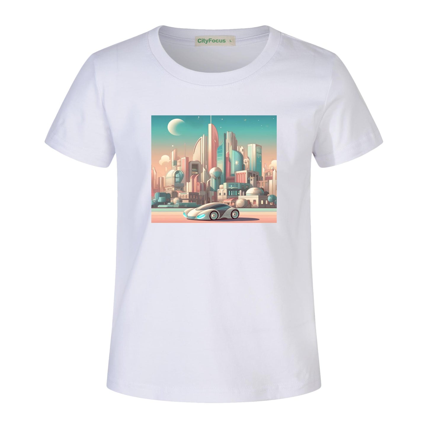 Boys' Futuristic Cityscape Graphic Tee 100% cotton 9