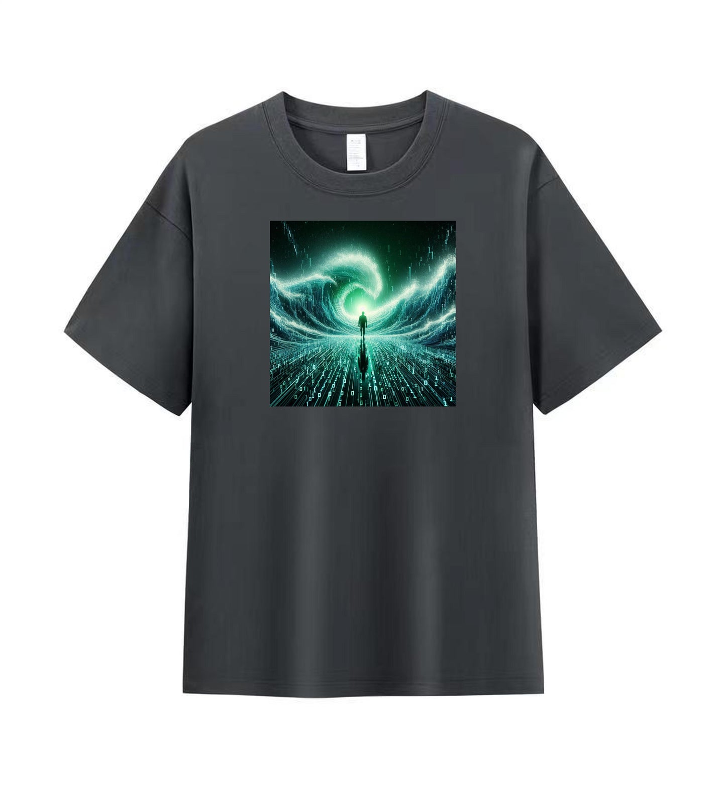 Binary Waves Tee - Ride the Digital Tide 6