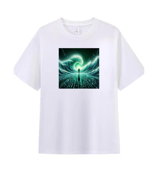 Binary Waves Tee - Ride the Digital Tide 6