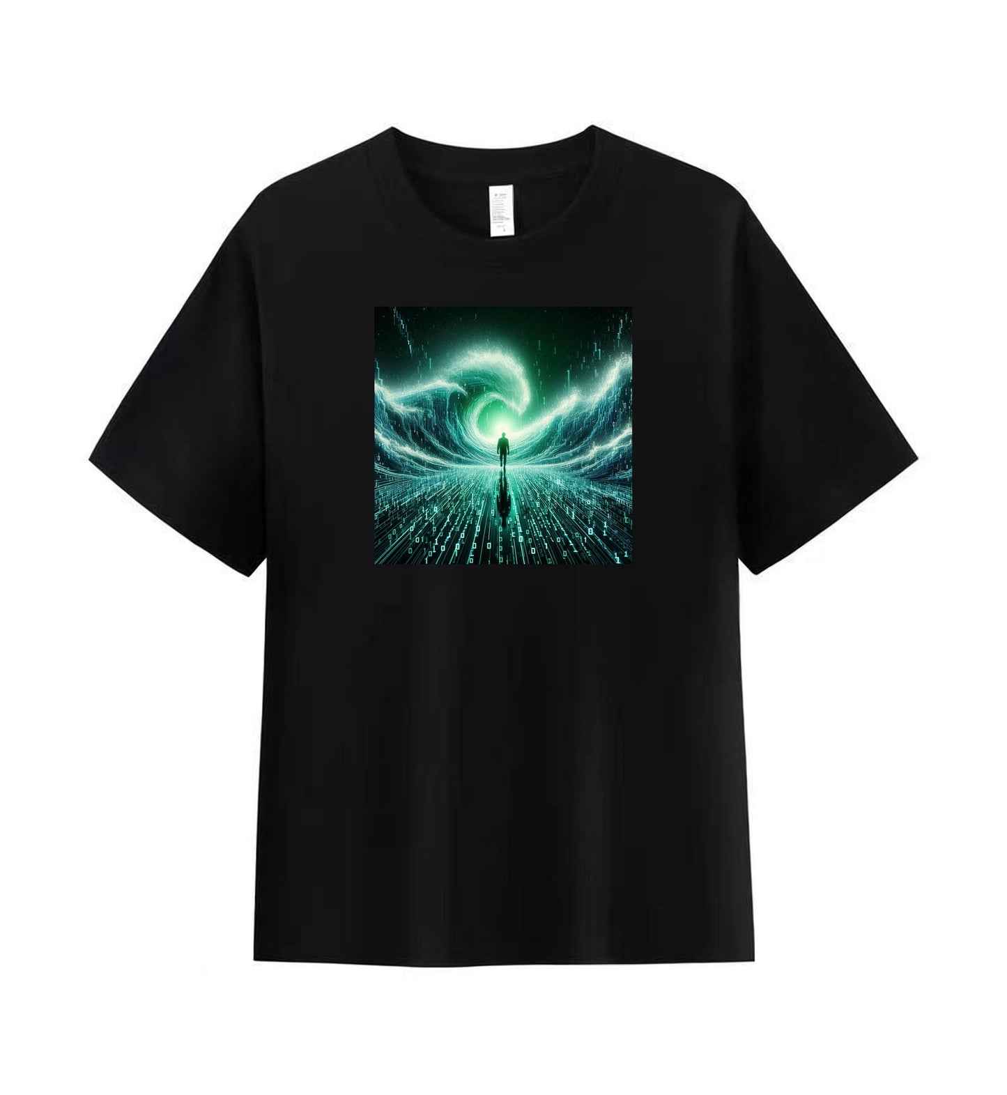 Binary Waves Tee - Ride the Digital Tide 6