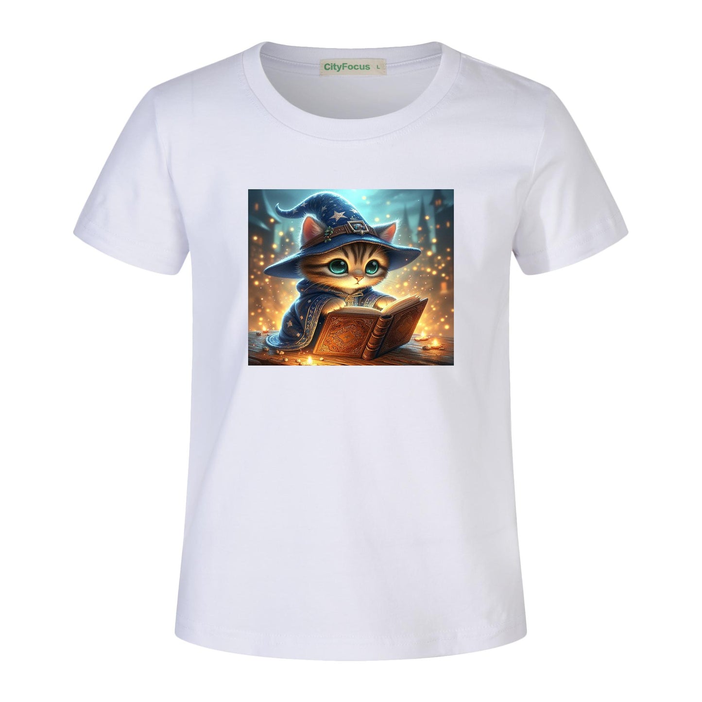 100% cotton Magical Wizard Cat Kids T-Shirt 4 - Enchanting and Cozy