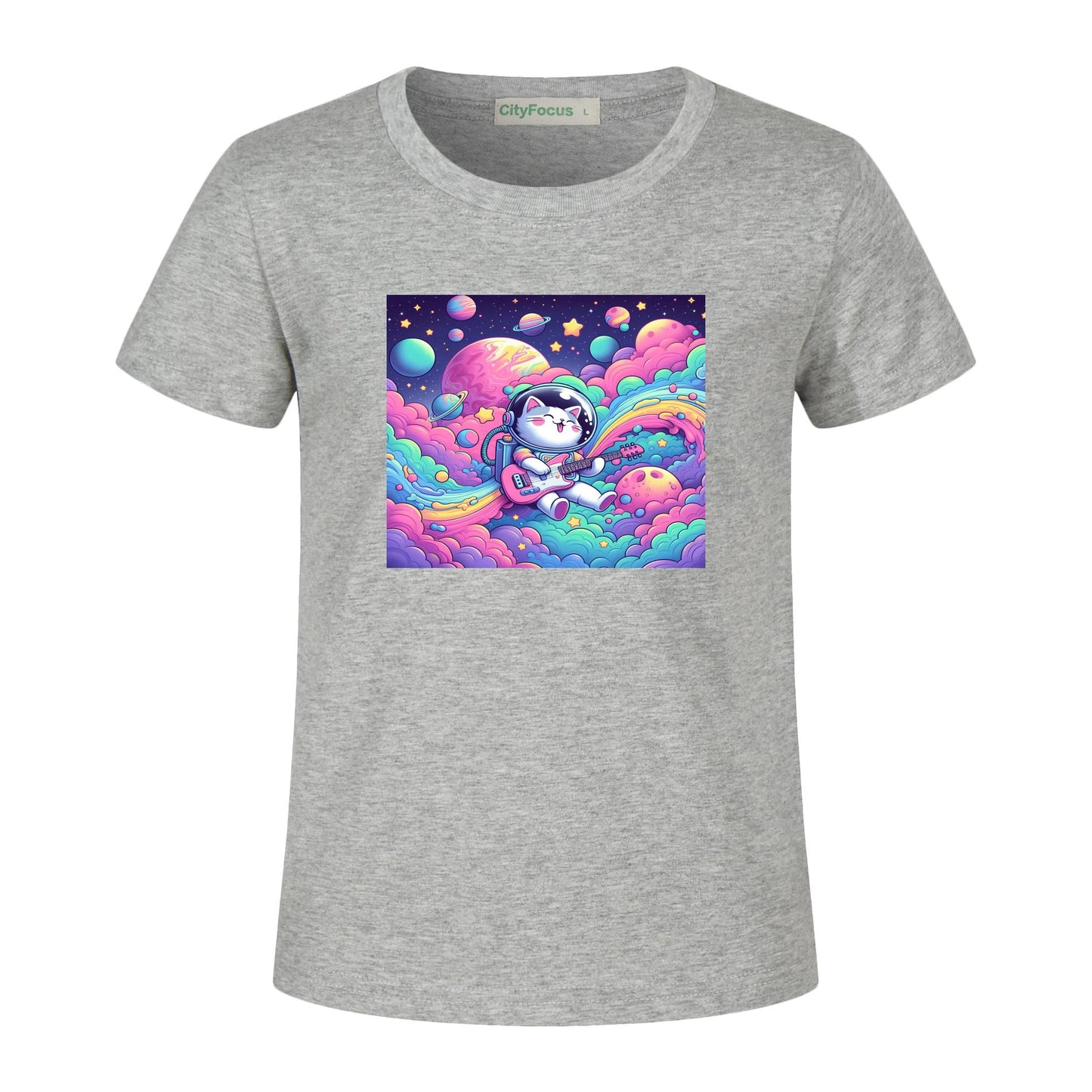 Cosmic Kitty Astronaut Kids T-Shirt 100% cotton 7 - Fun and Out-of-This-World