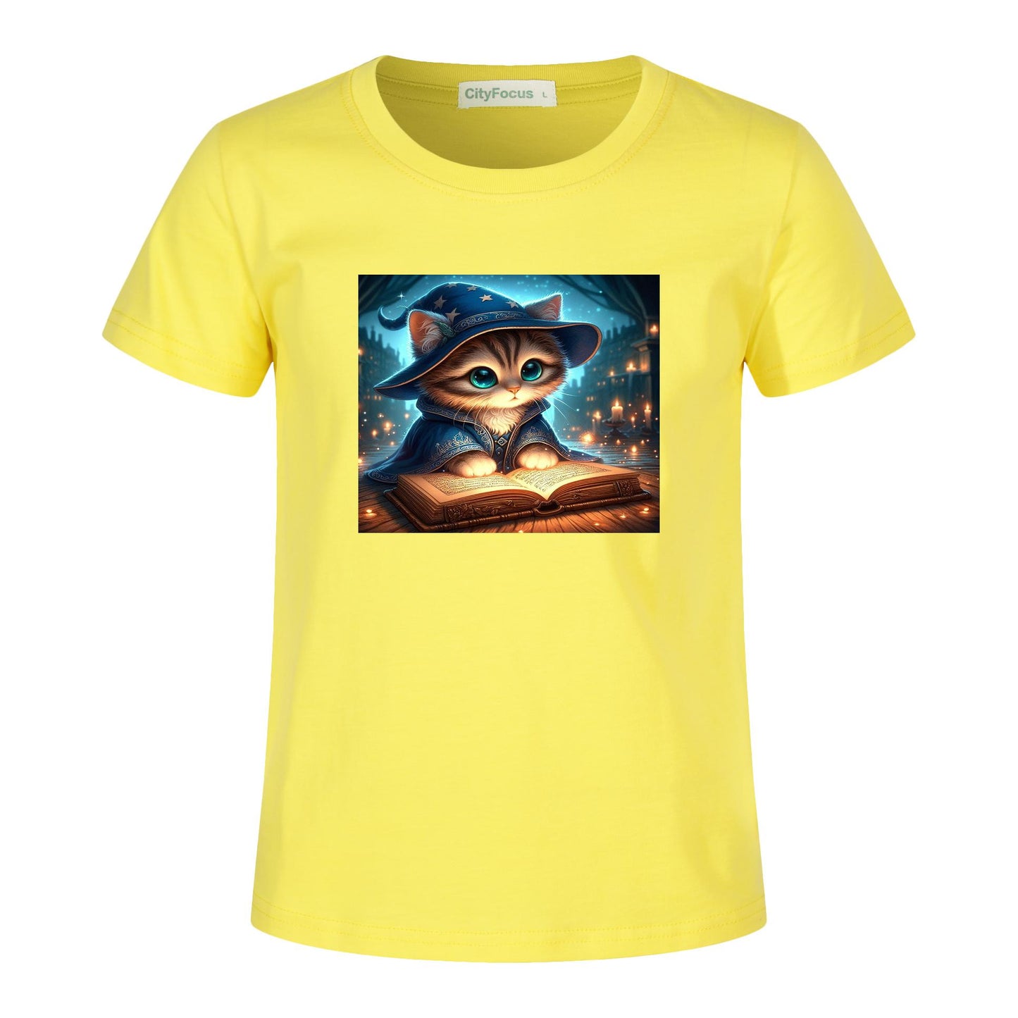 100% cotton Magical Wizard Cat Kids T-Shirt 3 - Enchanting and Cozy