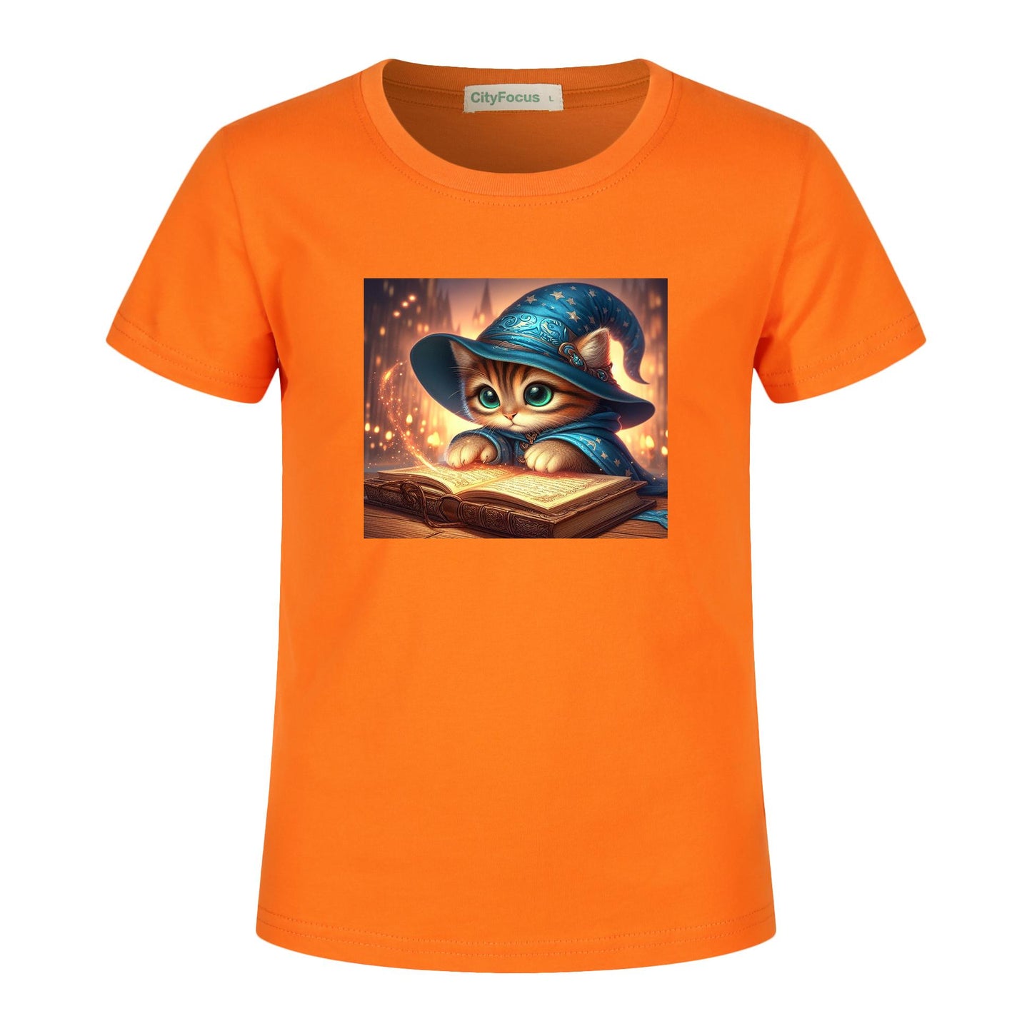 100% cotton Magical Wizard Cat Kids T-Shirt 8 - Enchanting and Cozy