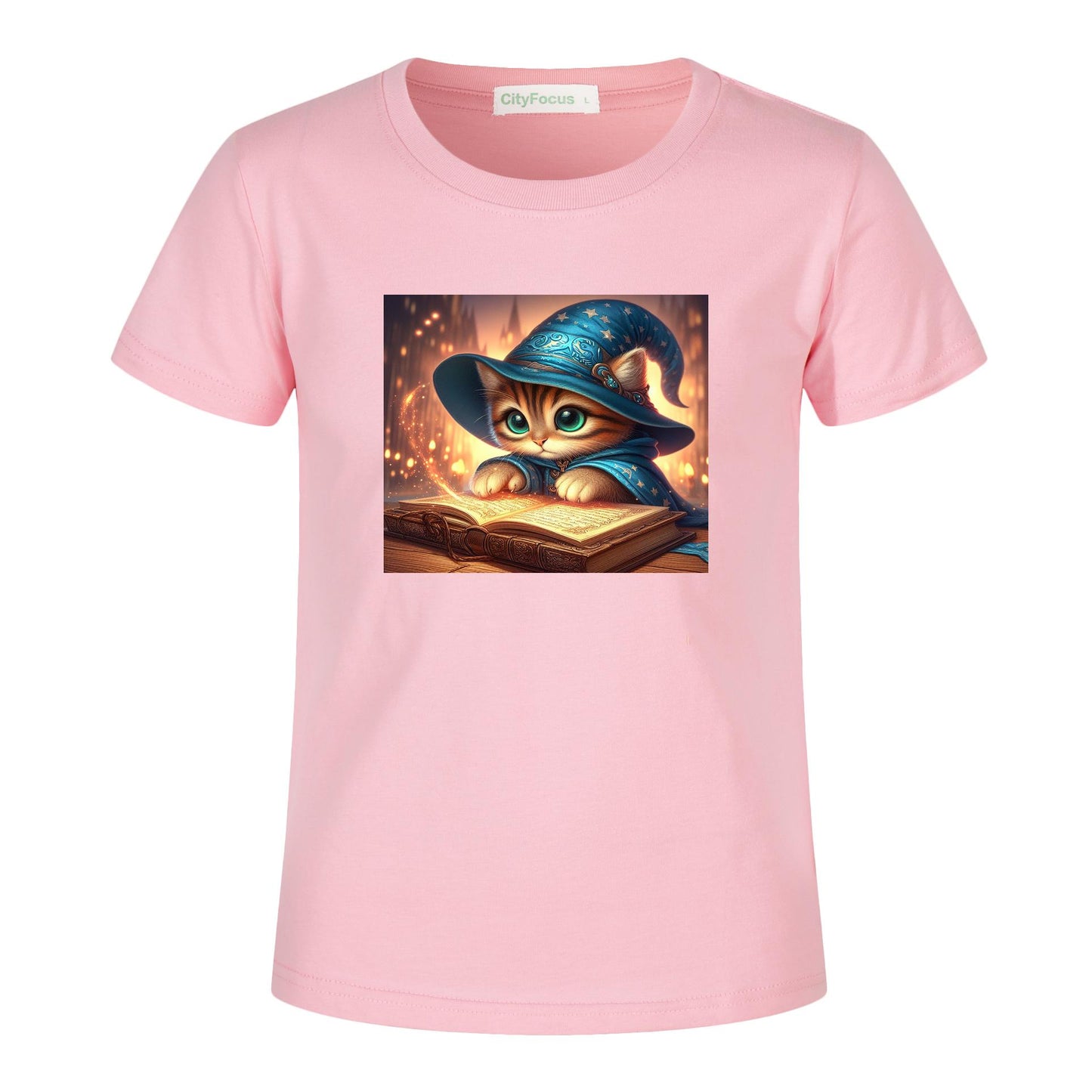 100% cotton Magical Wizard Cat Kids T-Shirt 8 - Enchanting and Cozy