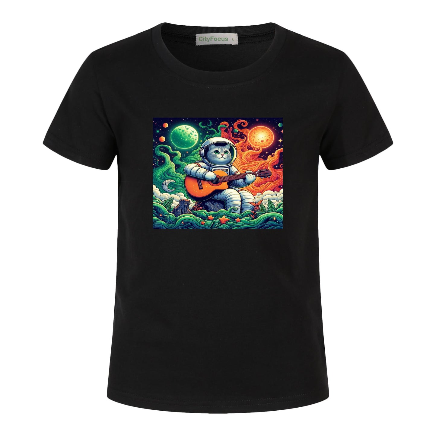 Cosmic Kitty Astronaut Kids T-Shirt 100% cotton 2 - Fun and Out-of-This-World