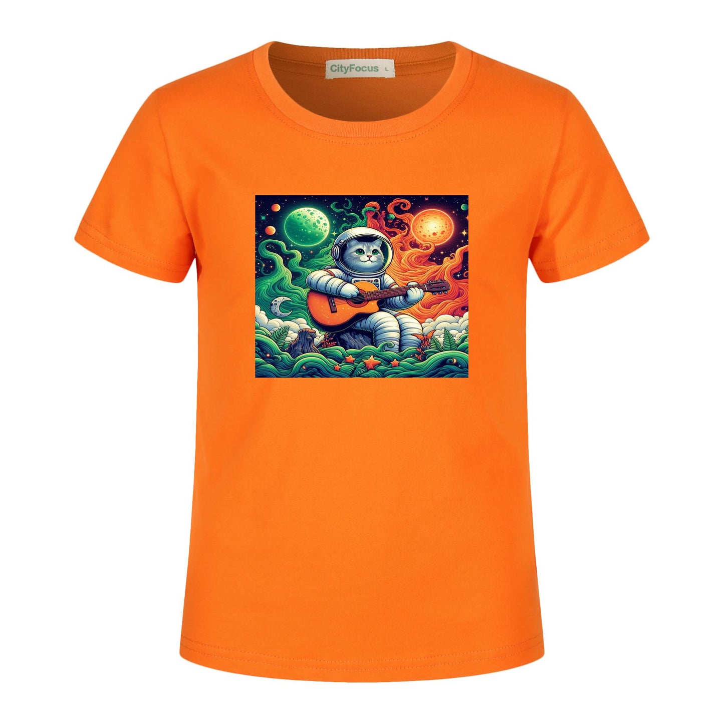 Cosmic Kitty Astronaut Kids T-Shirt 100% cotton 2 - Fun and Out-of-This-World