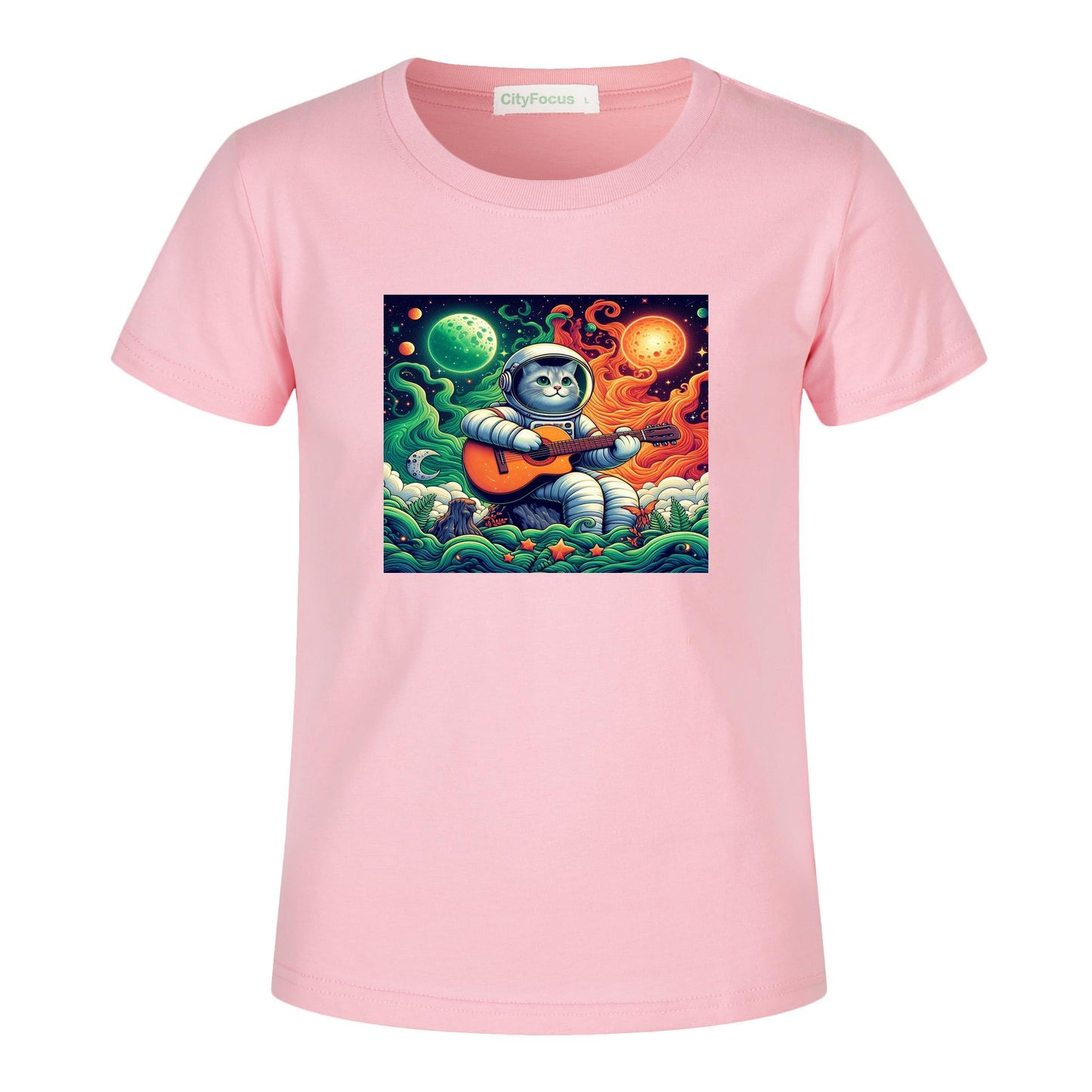 Cosmic Kitty Astronaut Kids T-Shirt 100% cotton 2 - Fun and Out-of-This-World