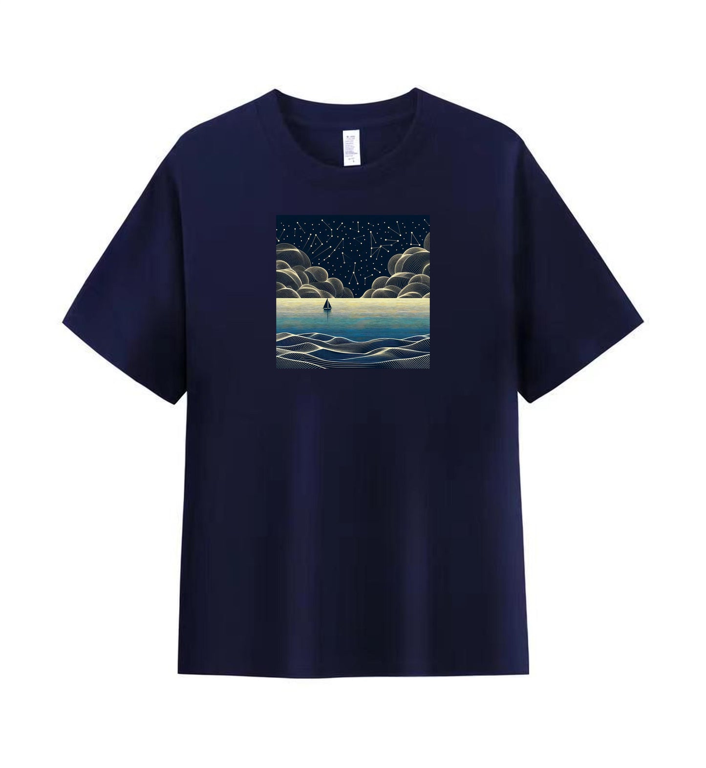 Cosmic Journey Sailboat Men's Cotton Tee 2