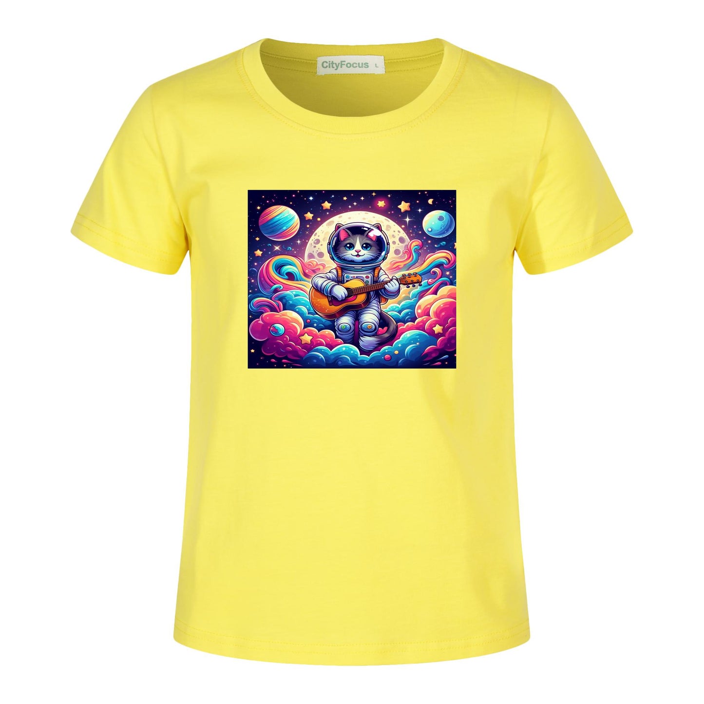 Cosmic Kitty Astronaut Kids T-Shirt 100% cotton 3 - Fun and Out-of-This-World