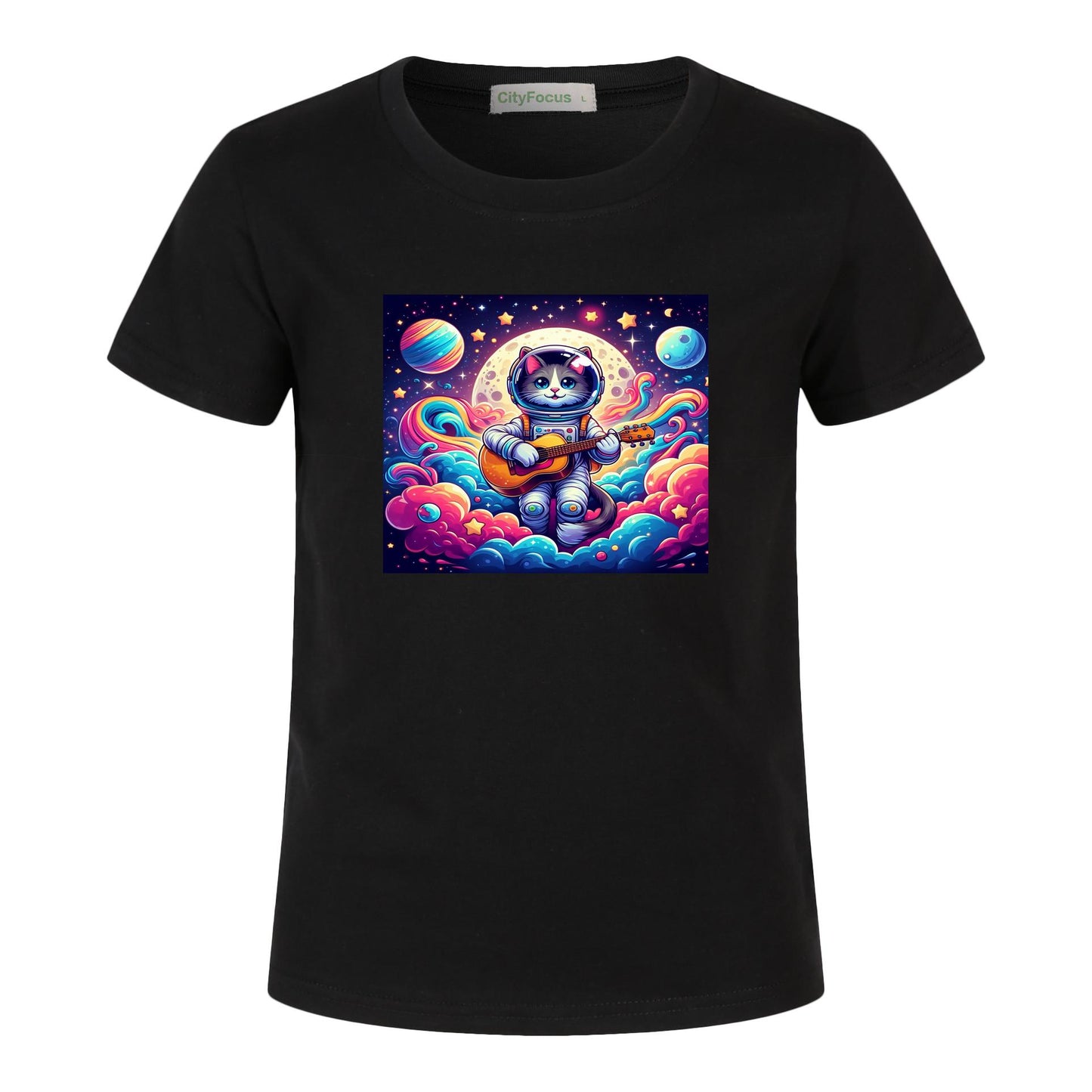 Cosmic Kitty Astronaut Kids T-Shirt 100% cotton 3 - Fun and Out-of-This-World