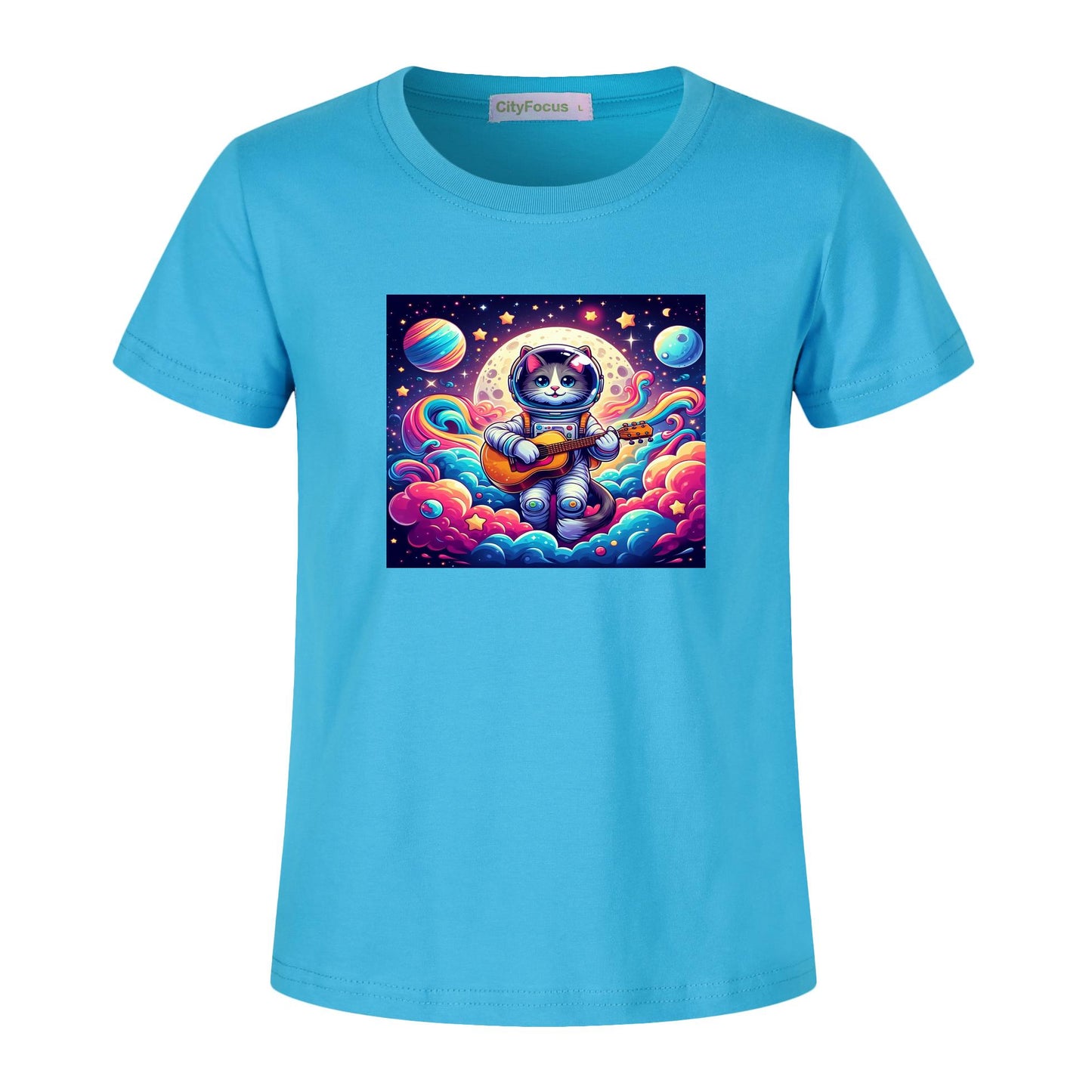 Cosmic Kitty Astronaut Kids T-Shirt 100% cotton 3 - Fun and Out-of-This-World