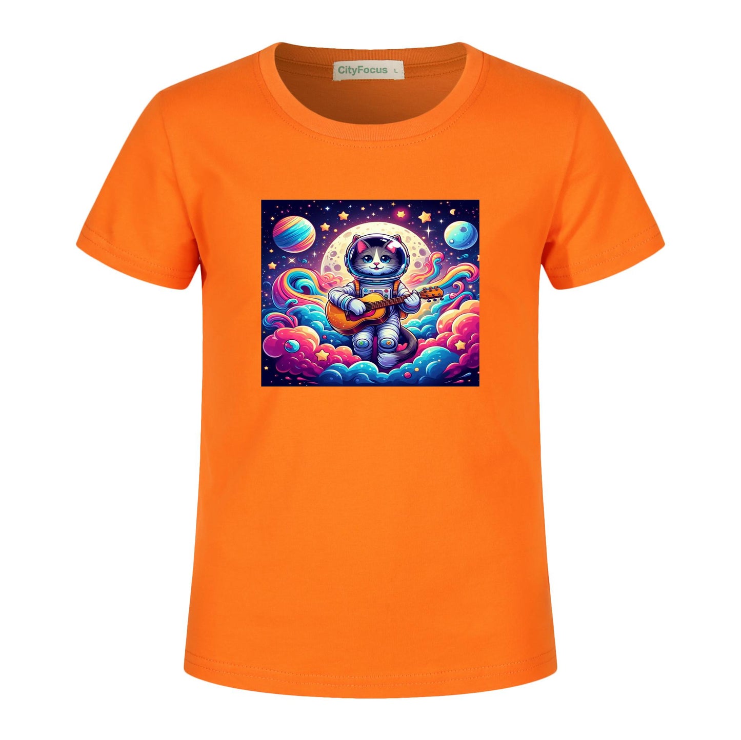 Cosmic Kitty Astronaut Kids T-Shirt 100% cotton 3 - Fun and Out-of-This-World