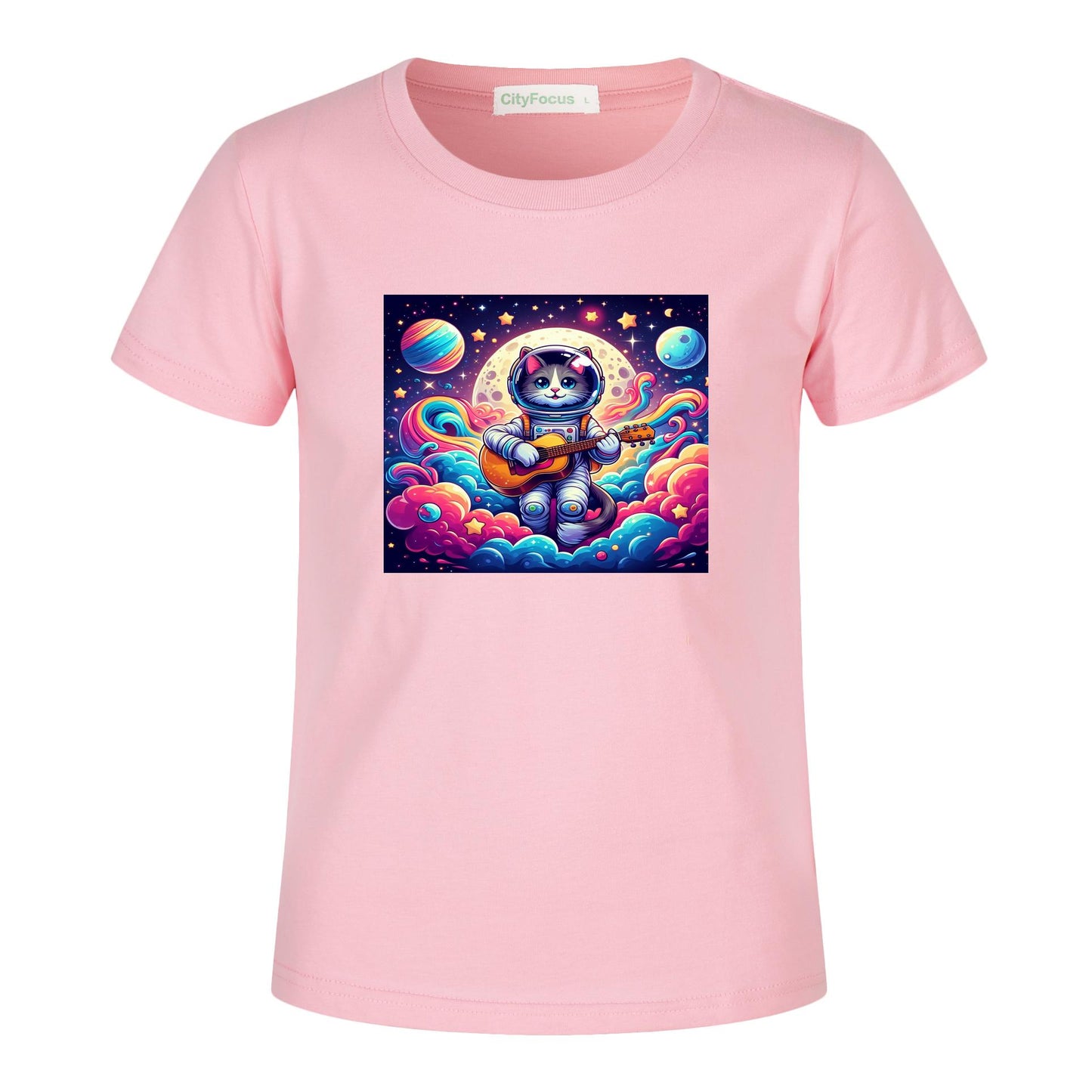 Cosmic Kitty Astronaut Kids T-Shirt 100% cotton 3 - Fun and Out-of-This-World