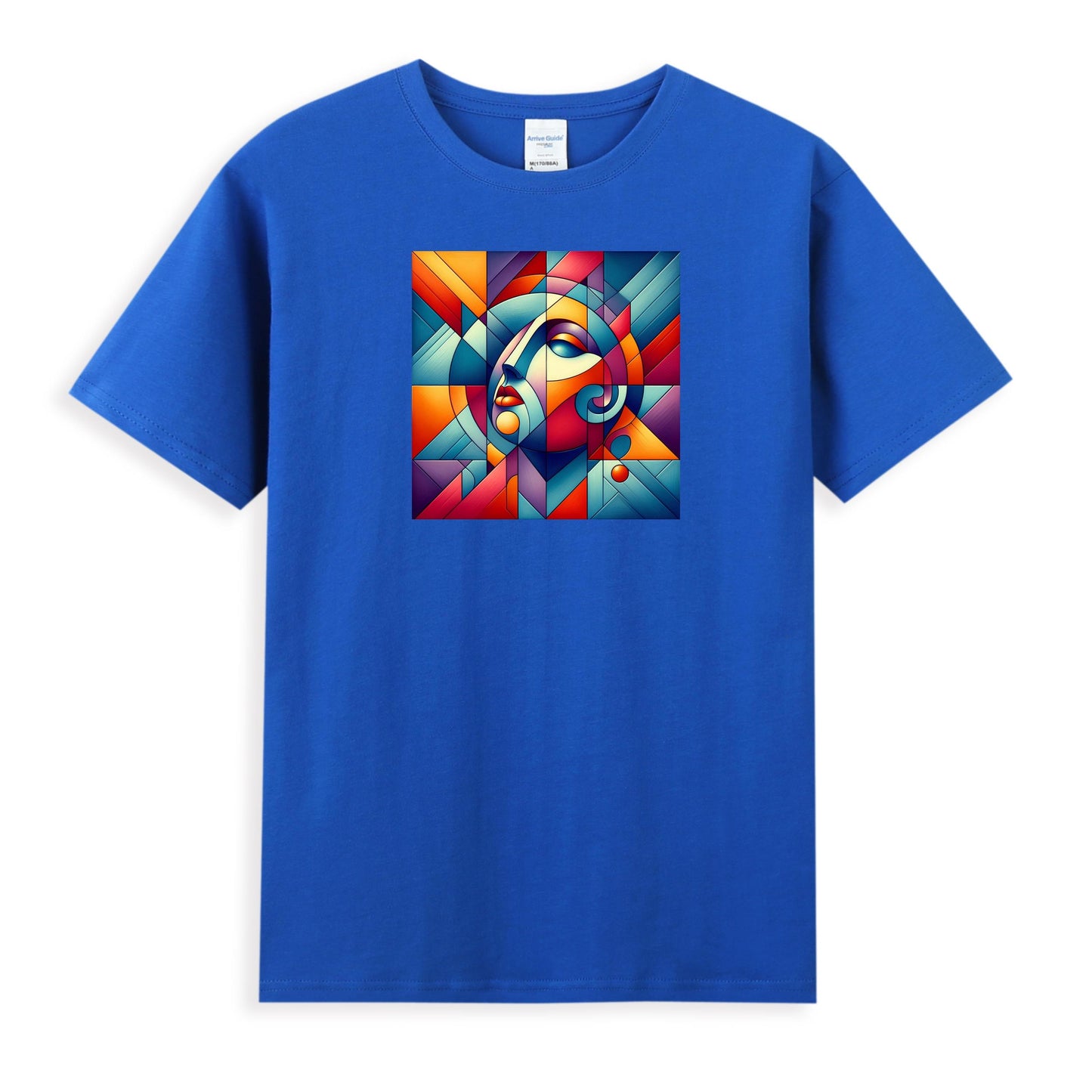 Women's 100% Cotton Tee - Geometric Grace in Abstract Portrait