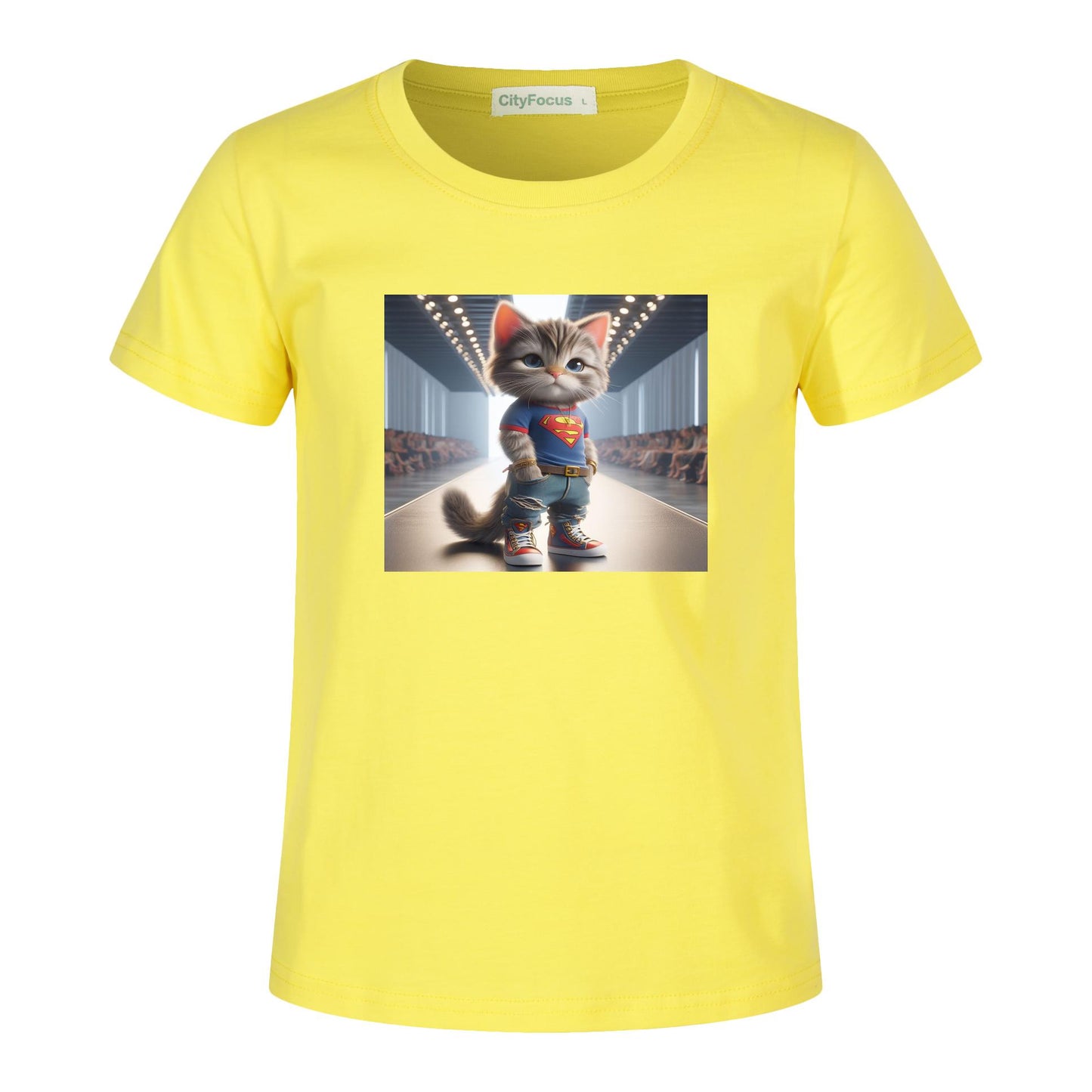 100% cotton Runway Fashion Forward Cat 4: Cute and Cool Kids' Graphic T-Shirt