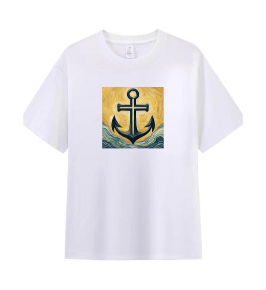 Men's 100% Premium Cotton Christian T-Shirt - Anchor of Faith Design