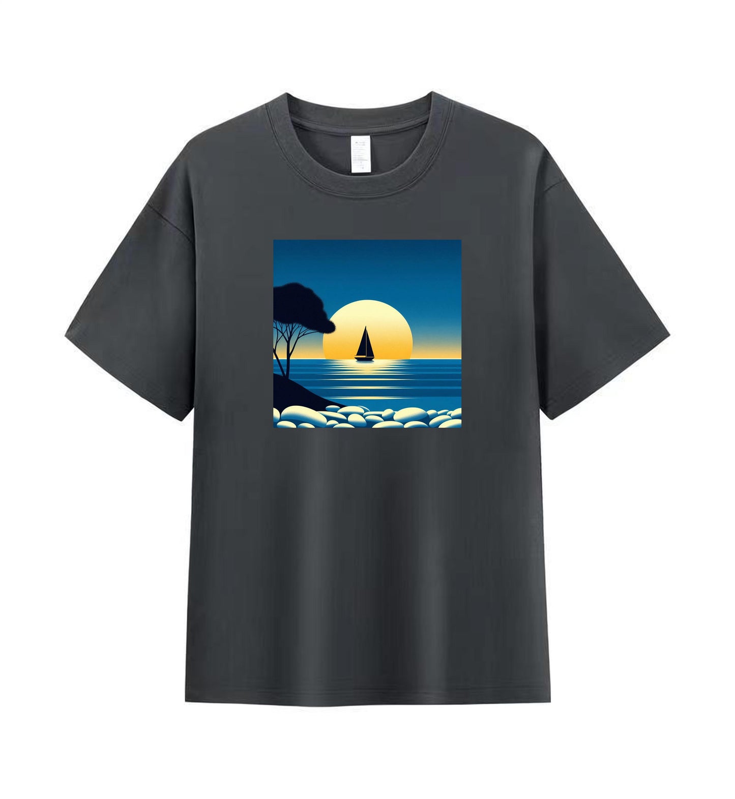 Serene Sunset Sail Graphic Tee 1