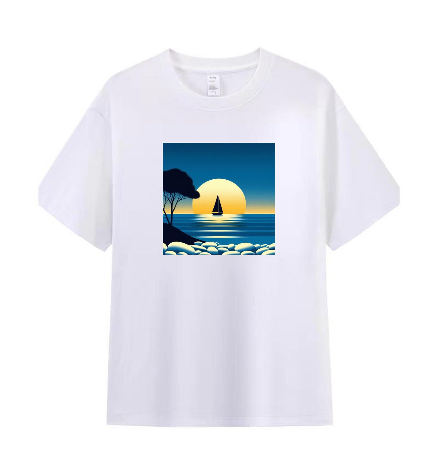 Serene Sunset Sail Graphic Tee 1