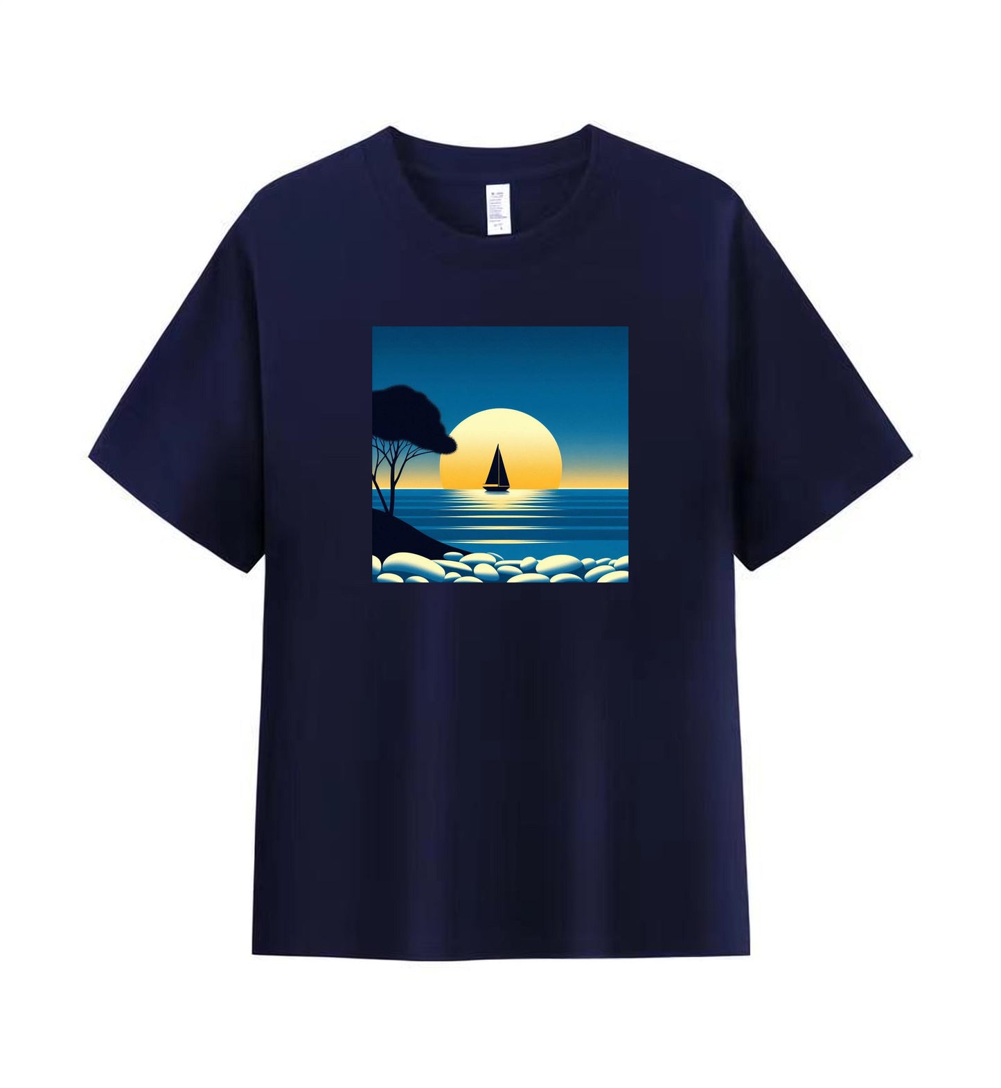 Serene Sunset Sail Graphic Tee 1