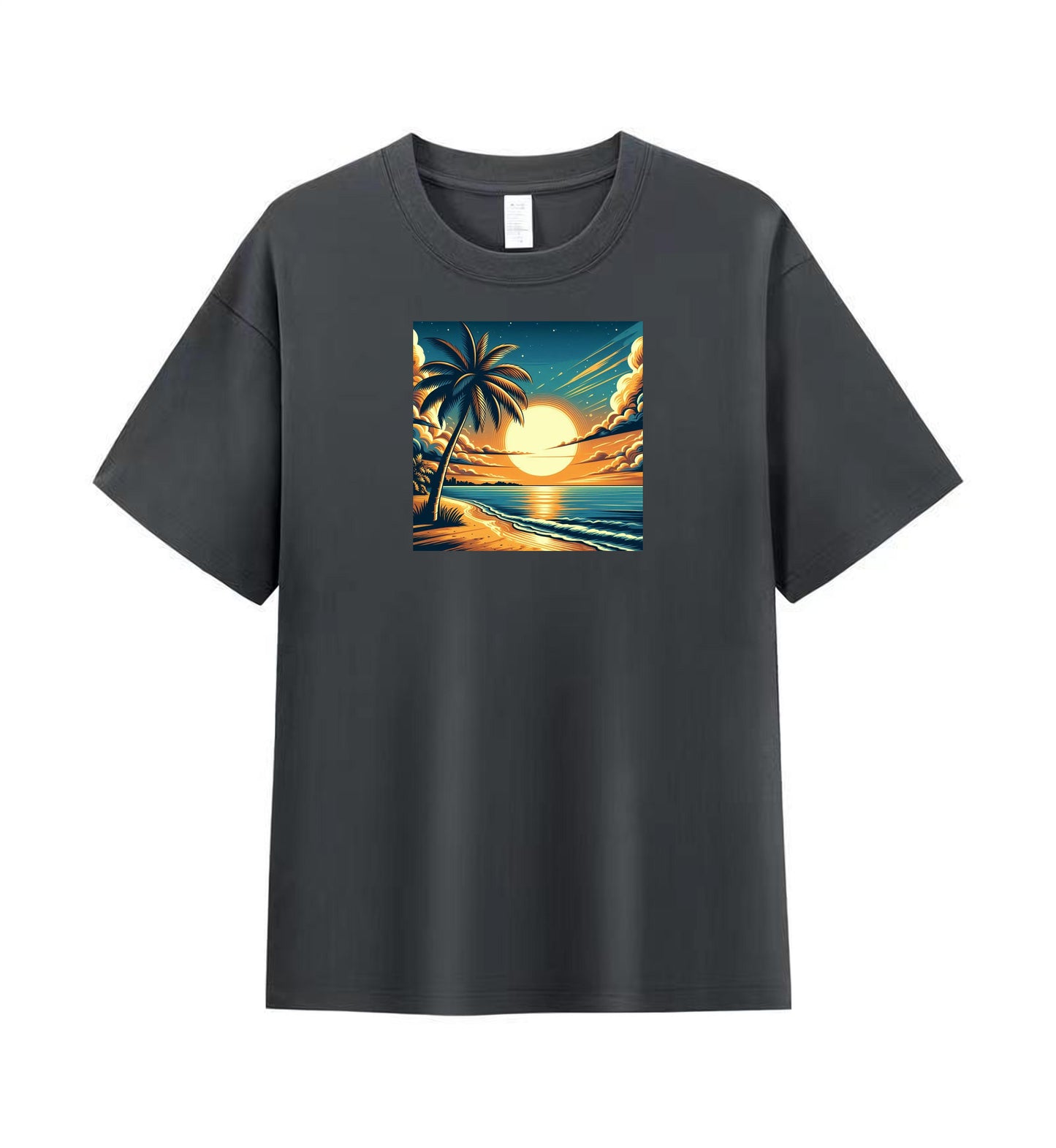 Tropical Sunset Beach T-shirt for Men 1