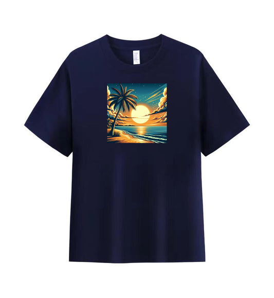 Tropical Sunset Beach T-shirt for Men 1