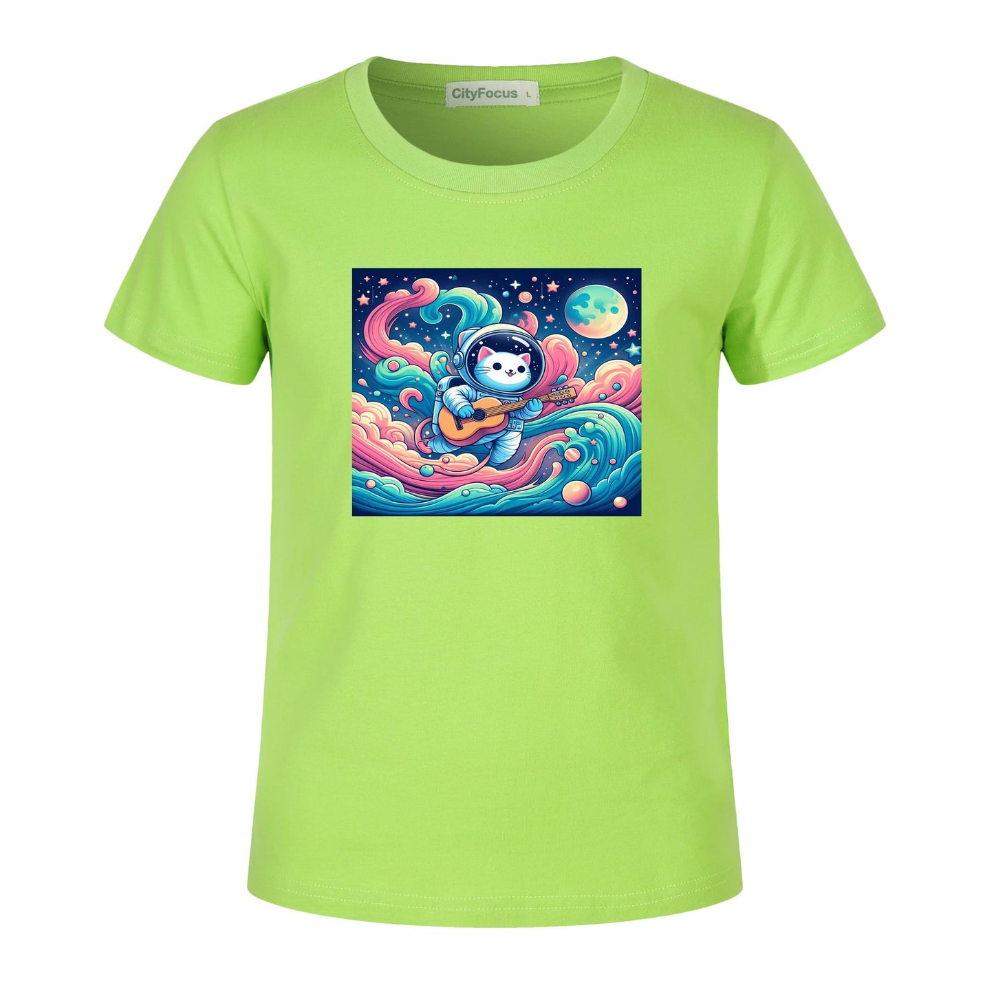 Cosmic Kitty Astronaut Kids T-Shirt 100% cotton 9 - Fun and Out-of-This-World