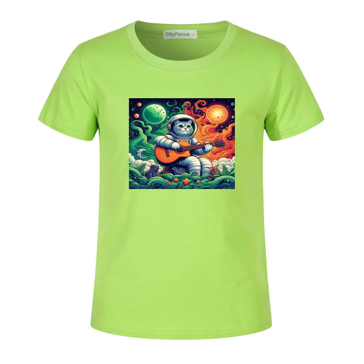 Cosmic Kitty Astronaut Kids T-Shirt 100% cotton 2 - Fun and Out-of-This-World