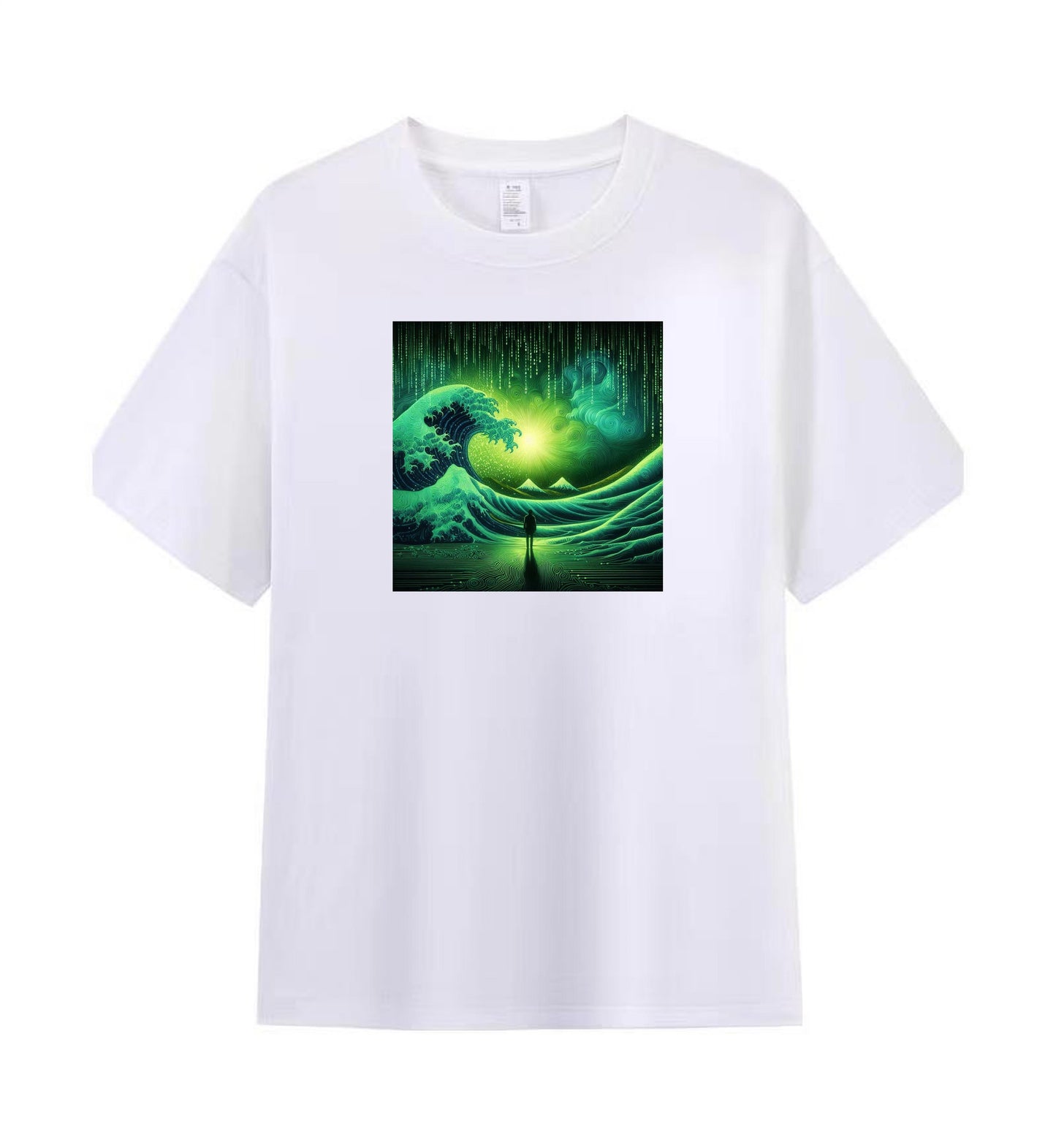 Binary Waves Tee - Ride the Digital Tide 4