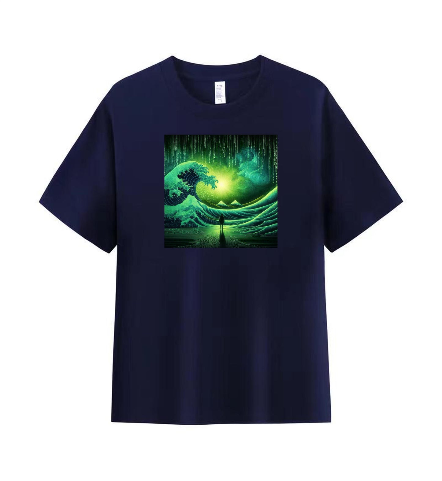 Binary Waves Tee - Ride the Digital Tide 4