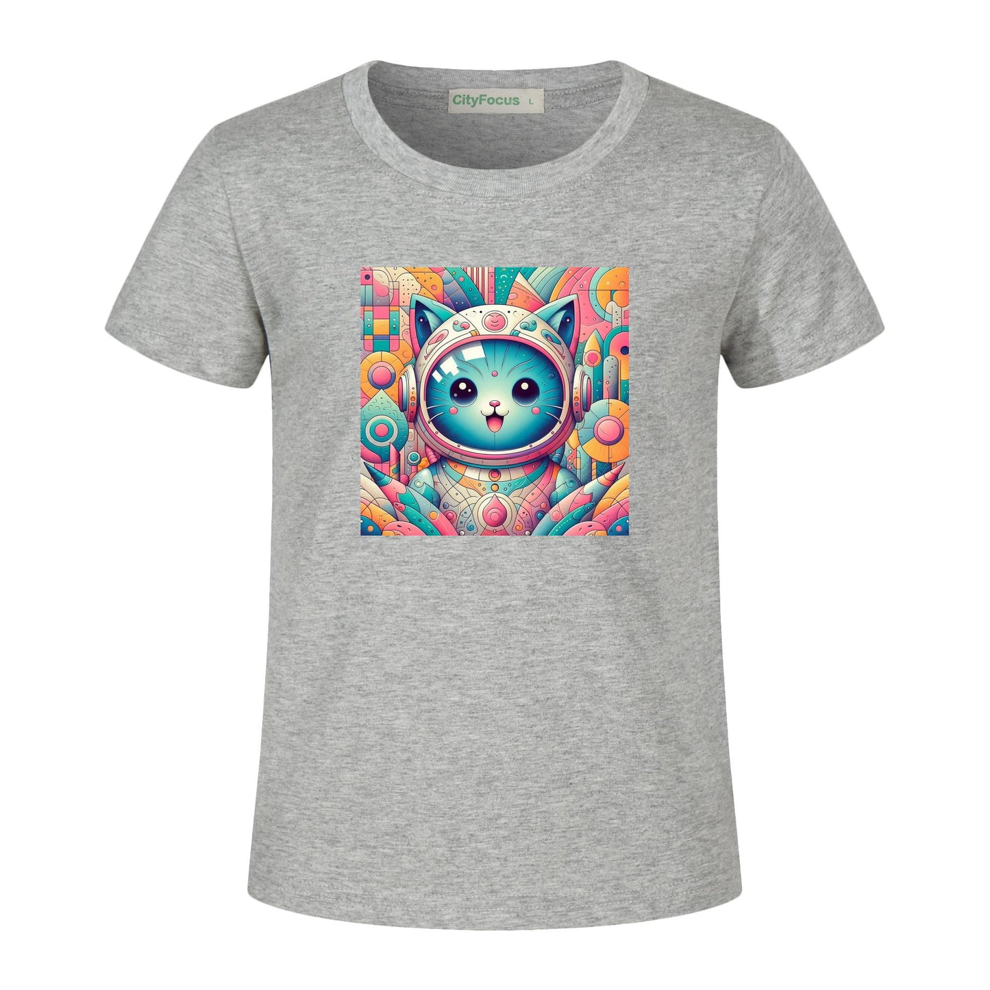 Futuristic Feline Fun Kids Tee 9