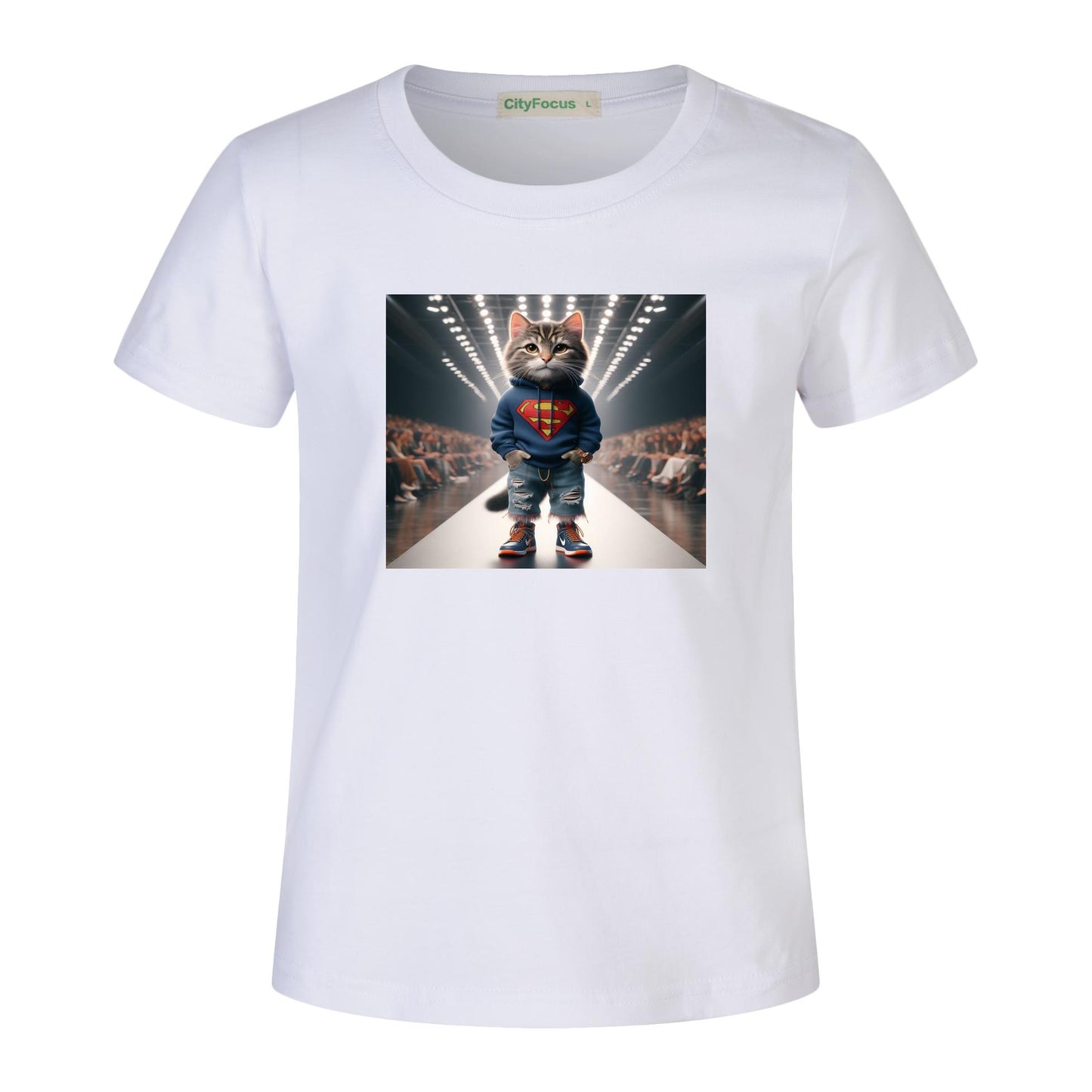 100% cotton Runway Fashion Forward Cat 1: Cute and Cool Kids' Graphic T-Shirt