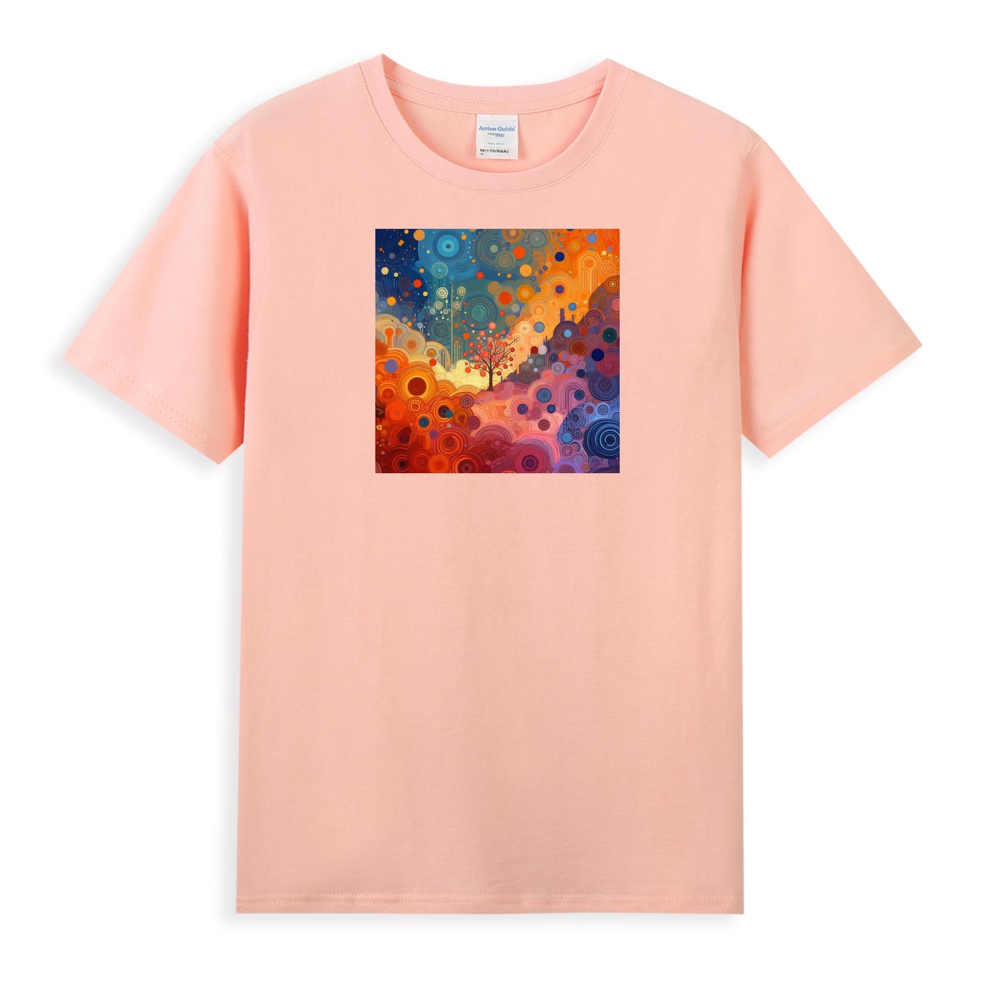 Women's Artistic Cotton Tee - Celestial Abstract Art