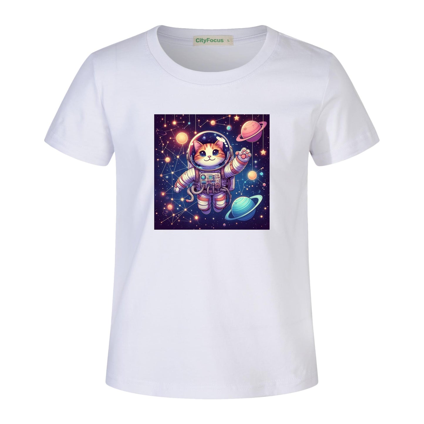 Space Explorer Cat Kids Tee 3