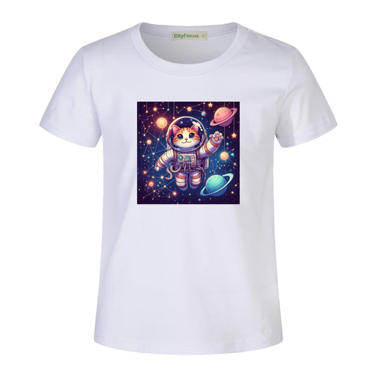 Space Explorer Cat Kids Tee 3