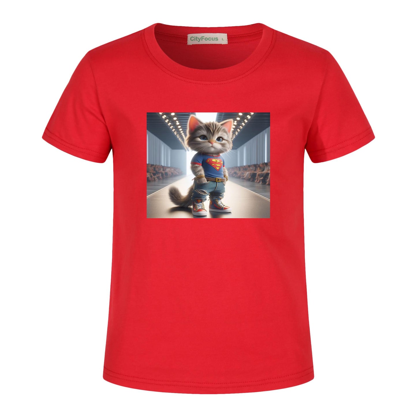 100% cotton Runway Fashion Forward Cat 4: Cute and Cool Kids' Graphic T-Shirt