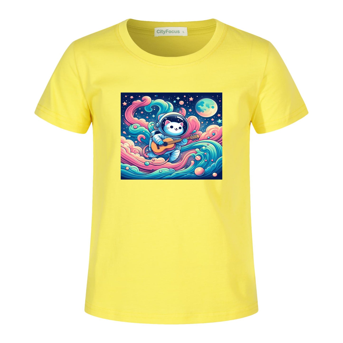 Cosmic Kitty Astronaut Kids T-Shirt 100% cotton 9 - Fun and Out-of-This-World