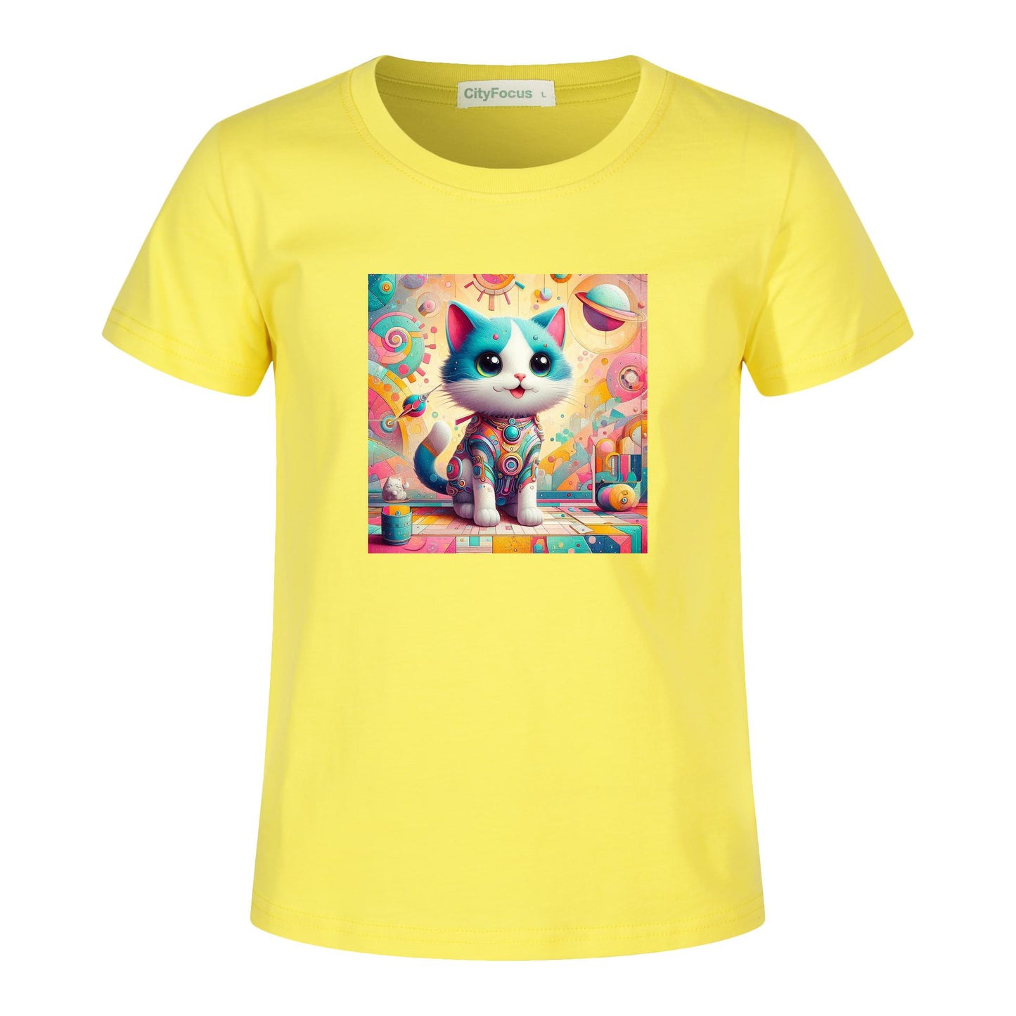 Futuristic Feline Fun Kids Tee 2