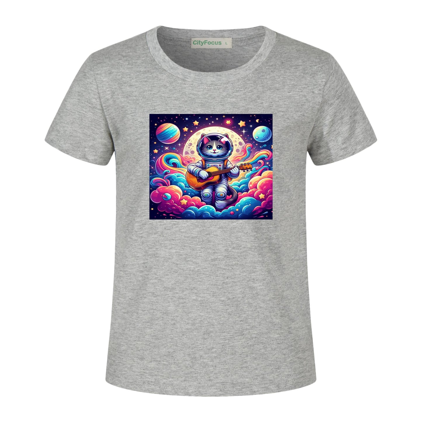 Cosmic Kitty Astronaut Kids T-Shirt 100% cotton 3 - Fun and Out-of-This-World