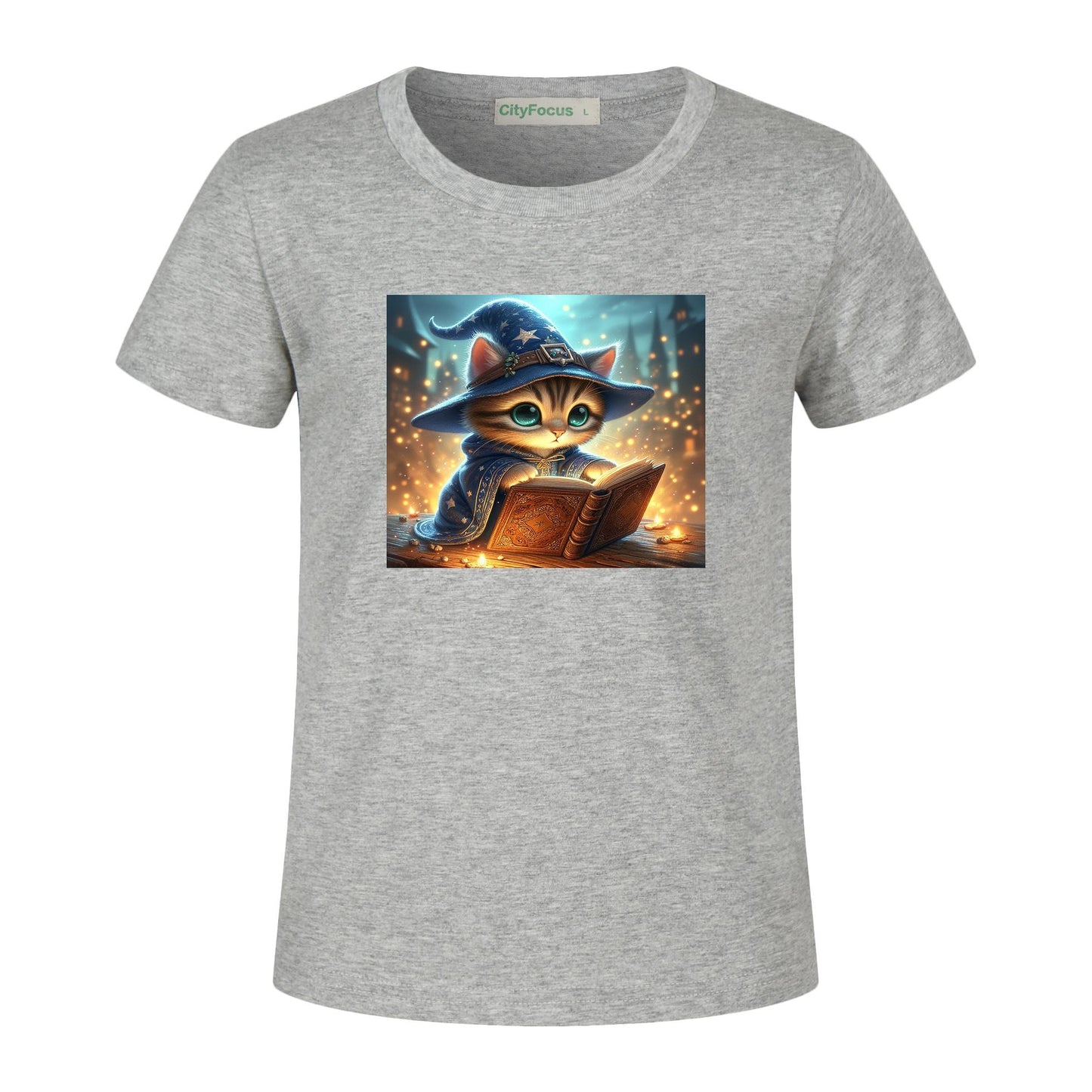 100% cotton Magical Wizard Cat Kids T-Shirt 4 - Enchanting and Cozy