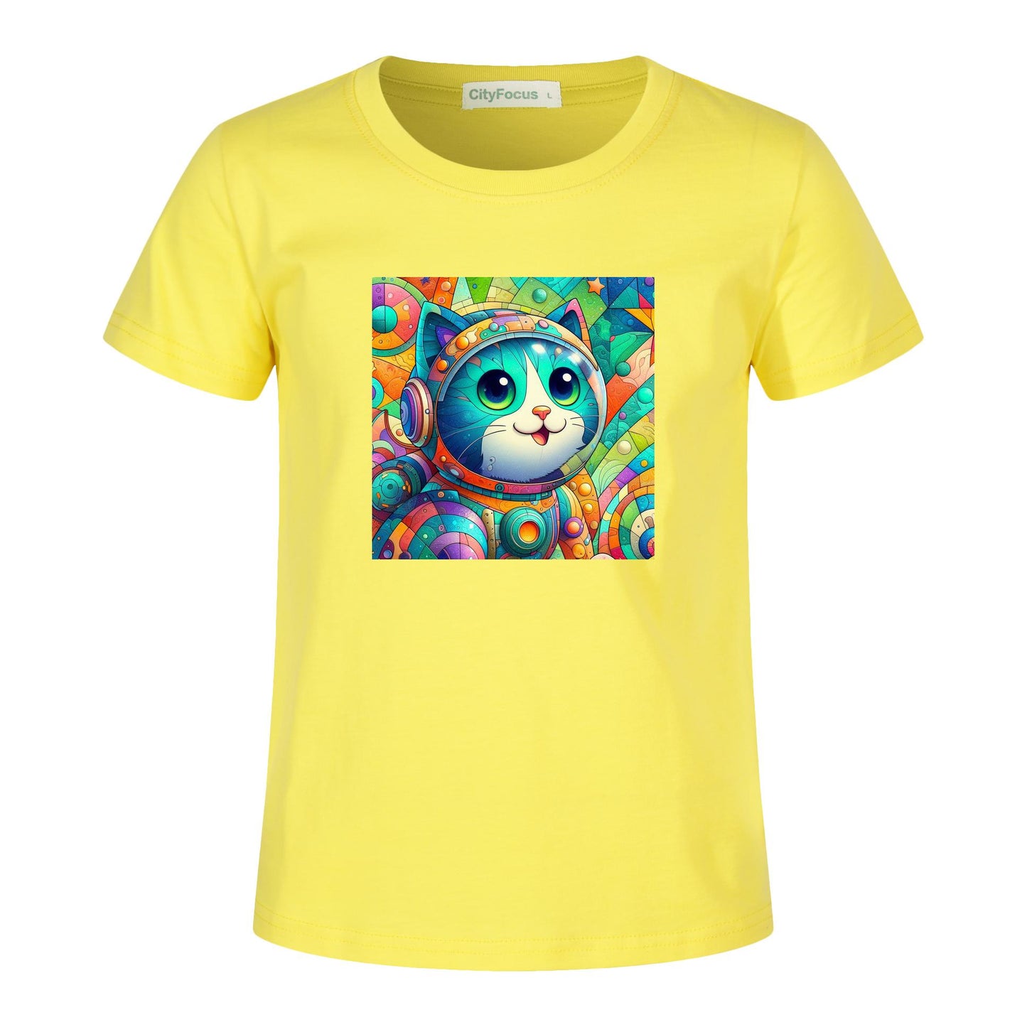 Futuristic Feline Fun Kids Tee 3