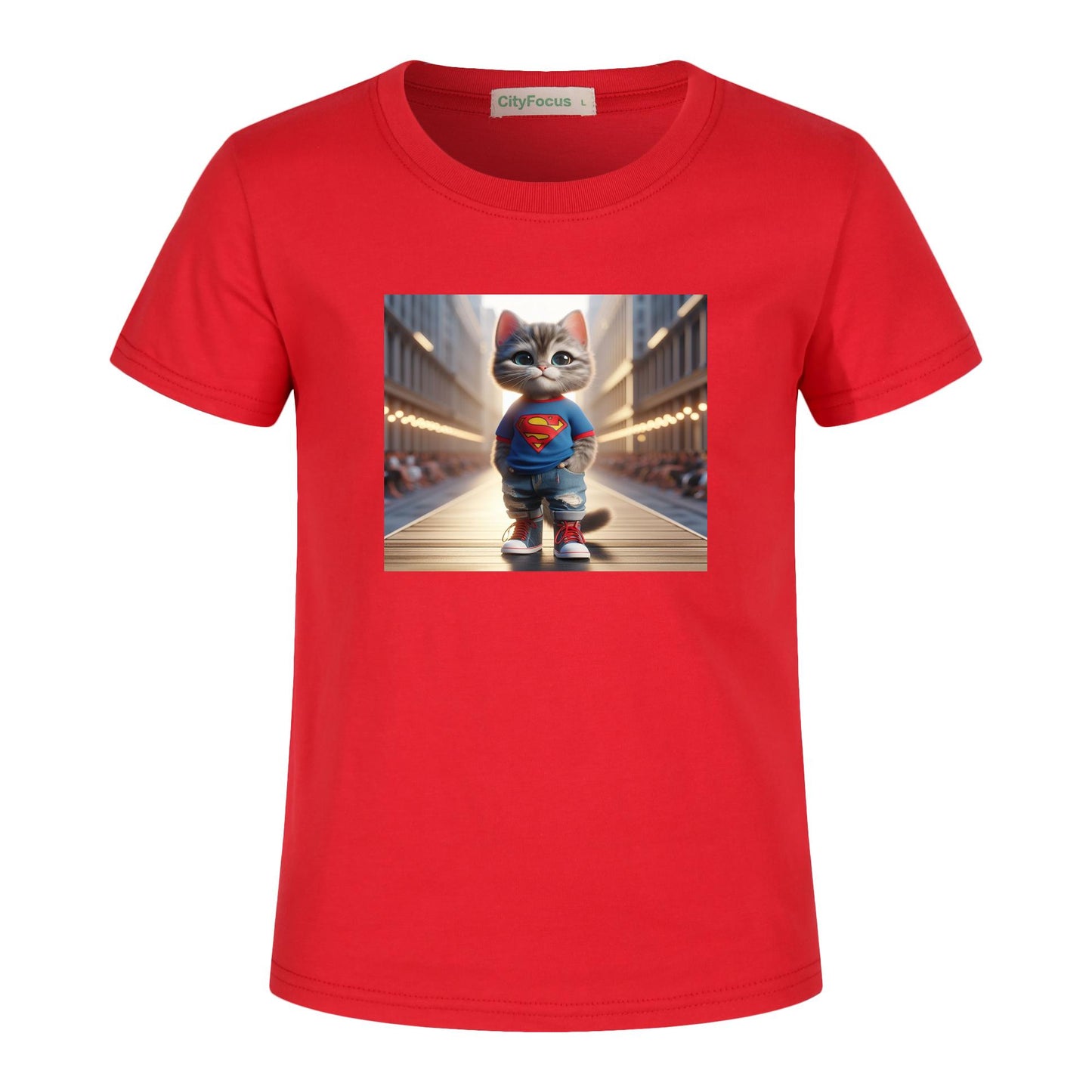 100% cotton Runway Fashion Forward Cat 3: Cute and Cool Kids' Graphic T-Shirt