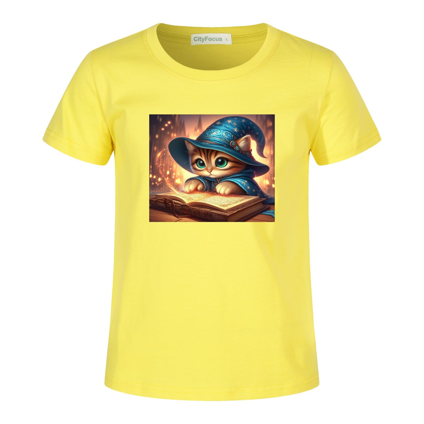 100% cotton Magical Wizard Cat Kids T-Shirt 8 - Enchanting and Cozy