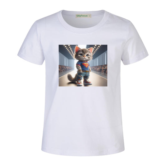 100% cotton Runway Fashion Forward Cat 4: Cute and Cool Kids' Graphic T-Shirt