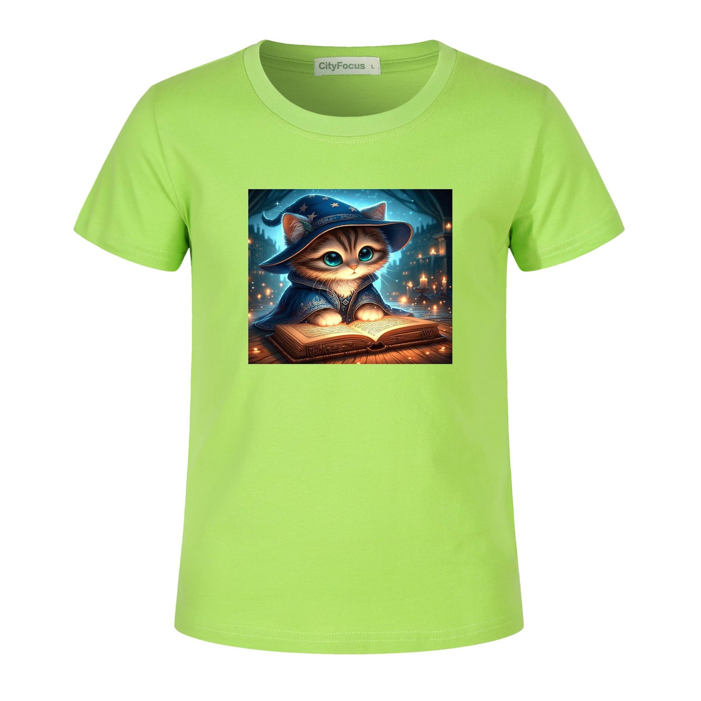 100% cotton Magical Wizard Cat Kids T-Shirt 3 - Enchanting and Cozy