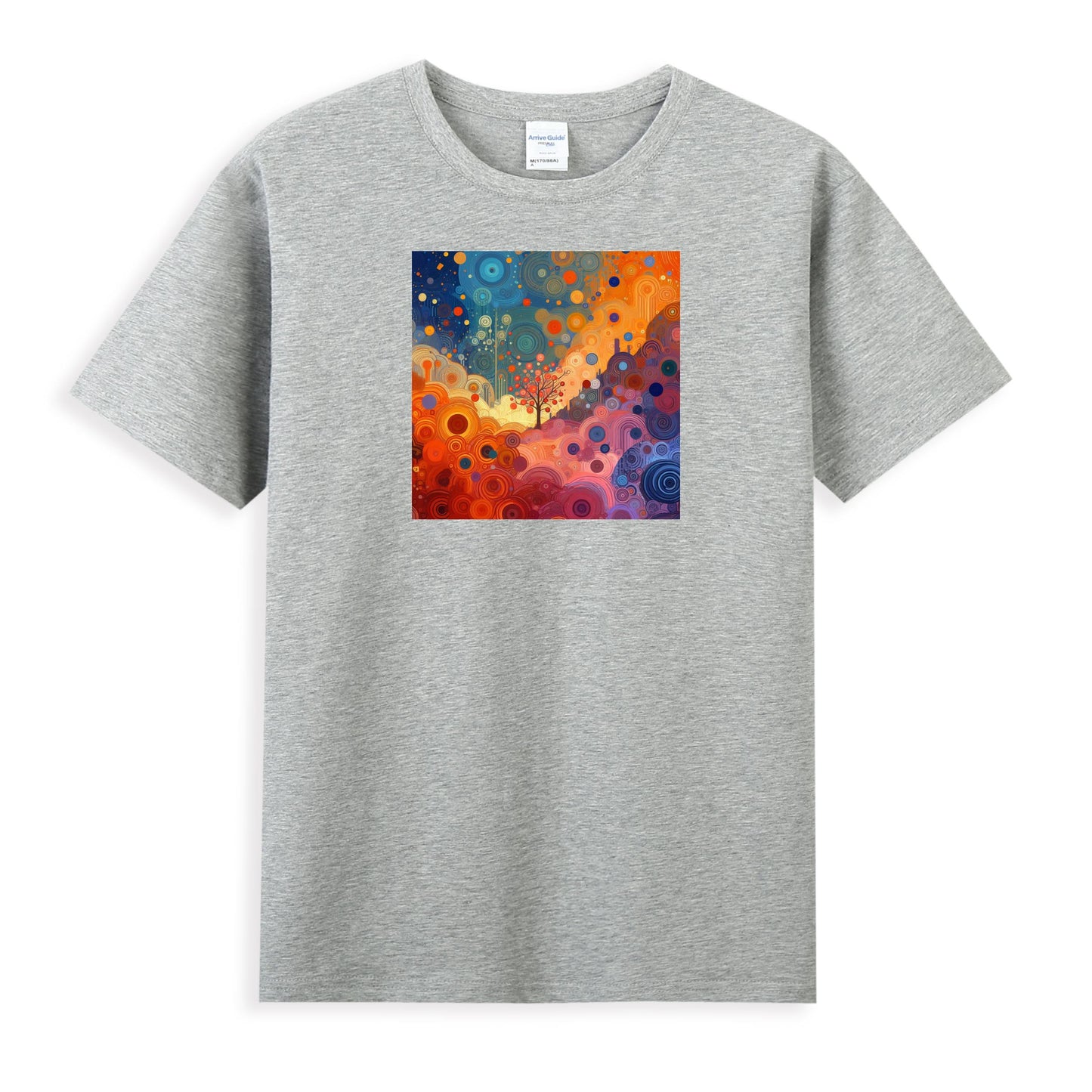 Women's Artistic Cotton Tee - Celestial Abstract Art