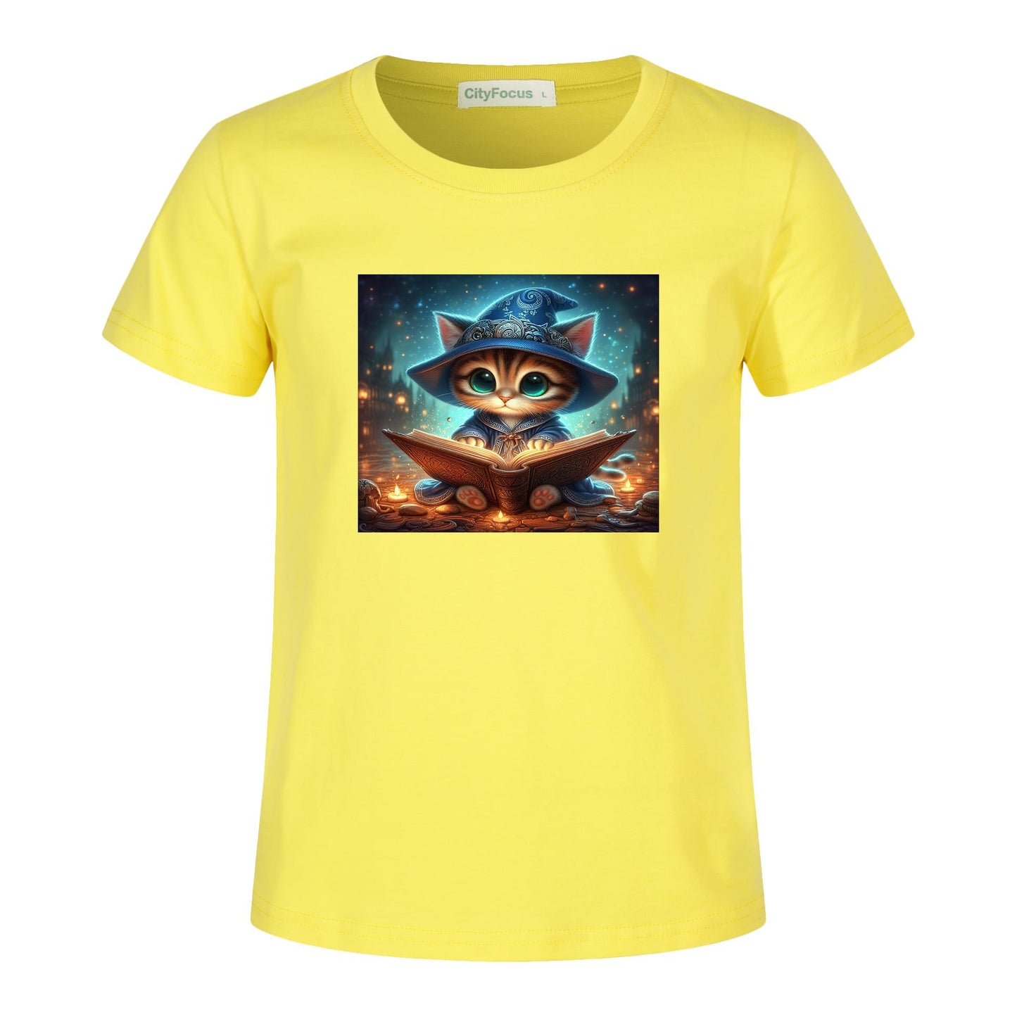 100% cotton Magical Wizard Cat Kids T-Shirt 1 - Enchanting and Cozy