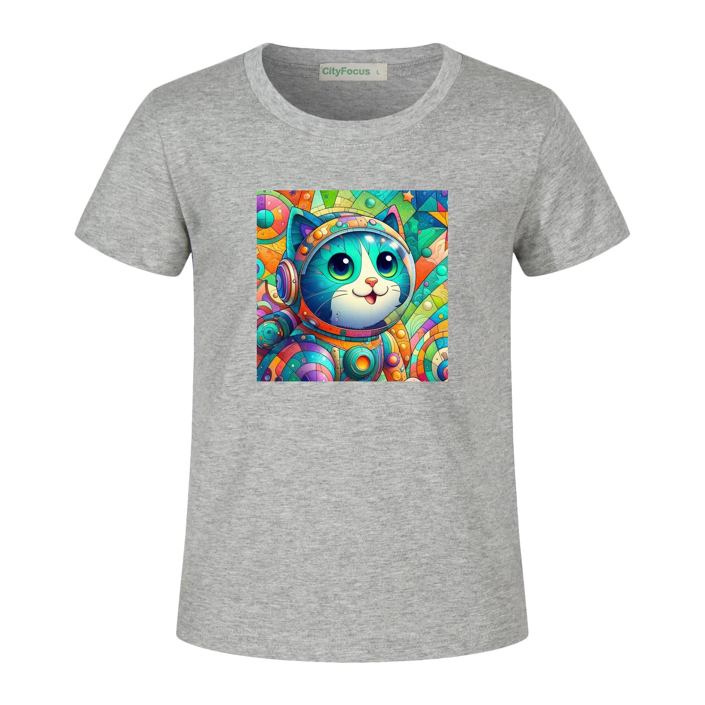 Futuristic Feline Fun Kids Tee 3